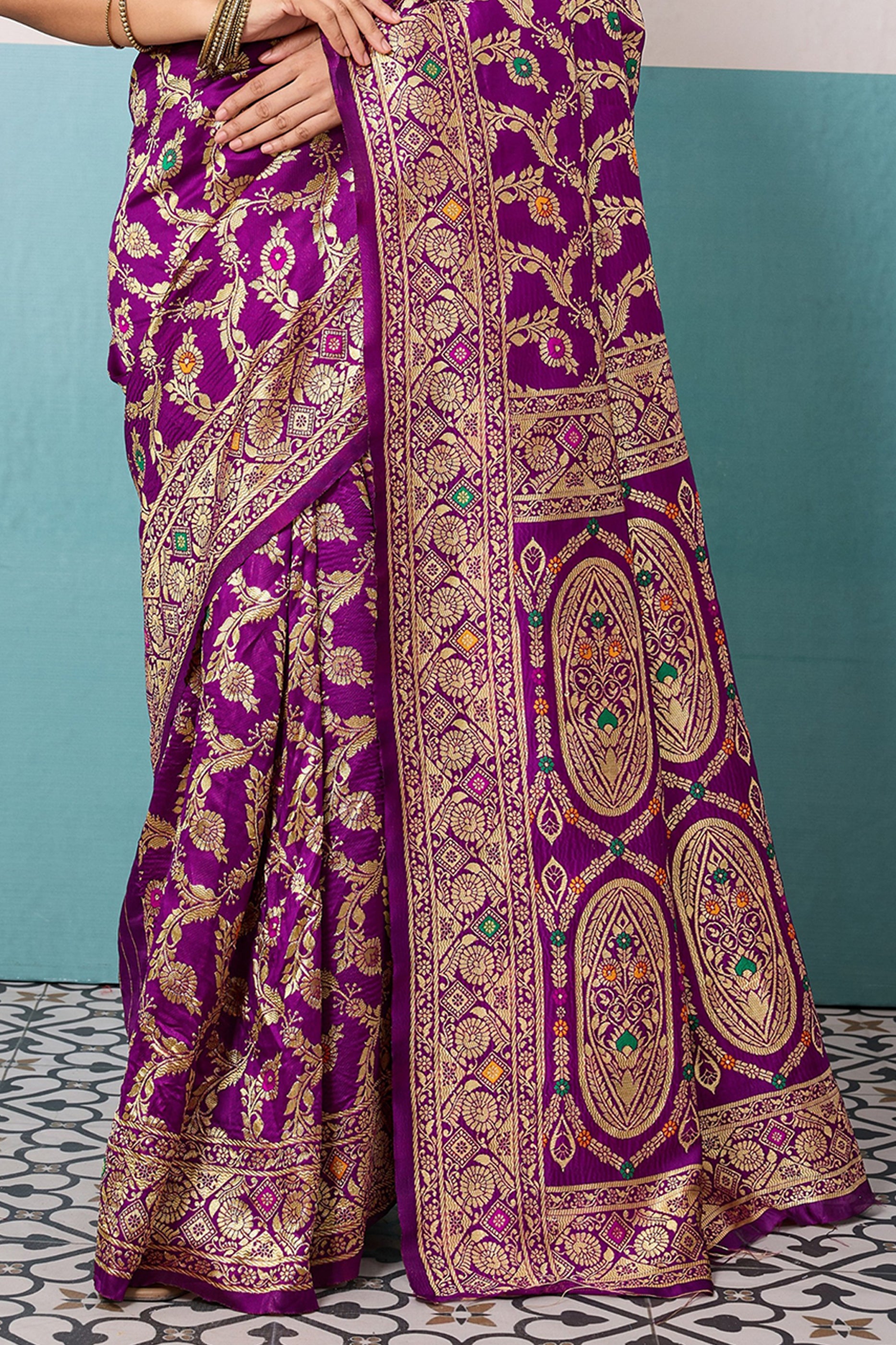 Purple Woven Banarasi Silk Saree-SAR12562_5_SareeButa.com