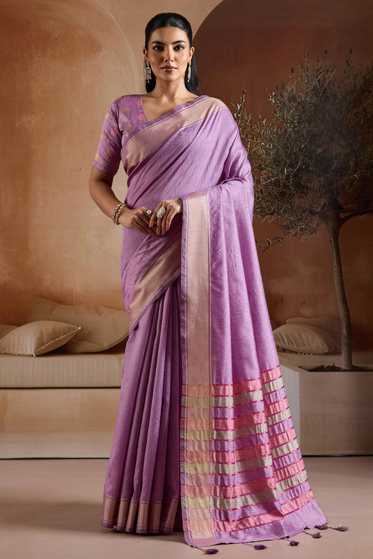 Purple Woven Bhagalpuri Silk Saree-SAR11192_1_SareeButa.com