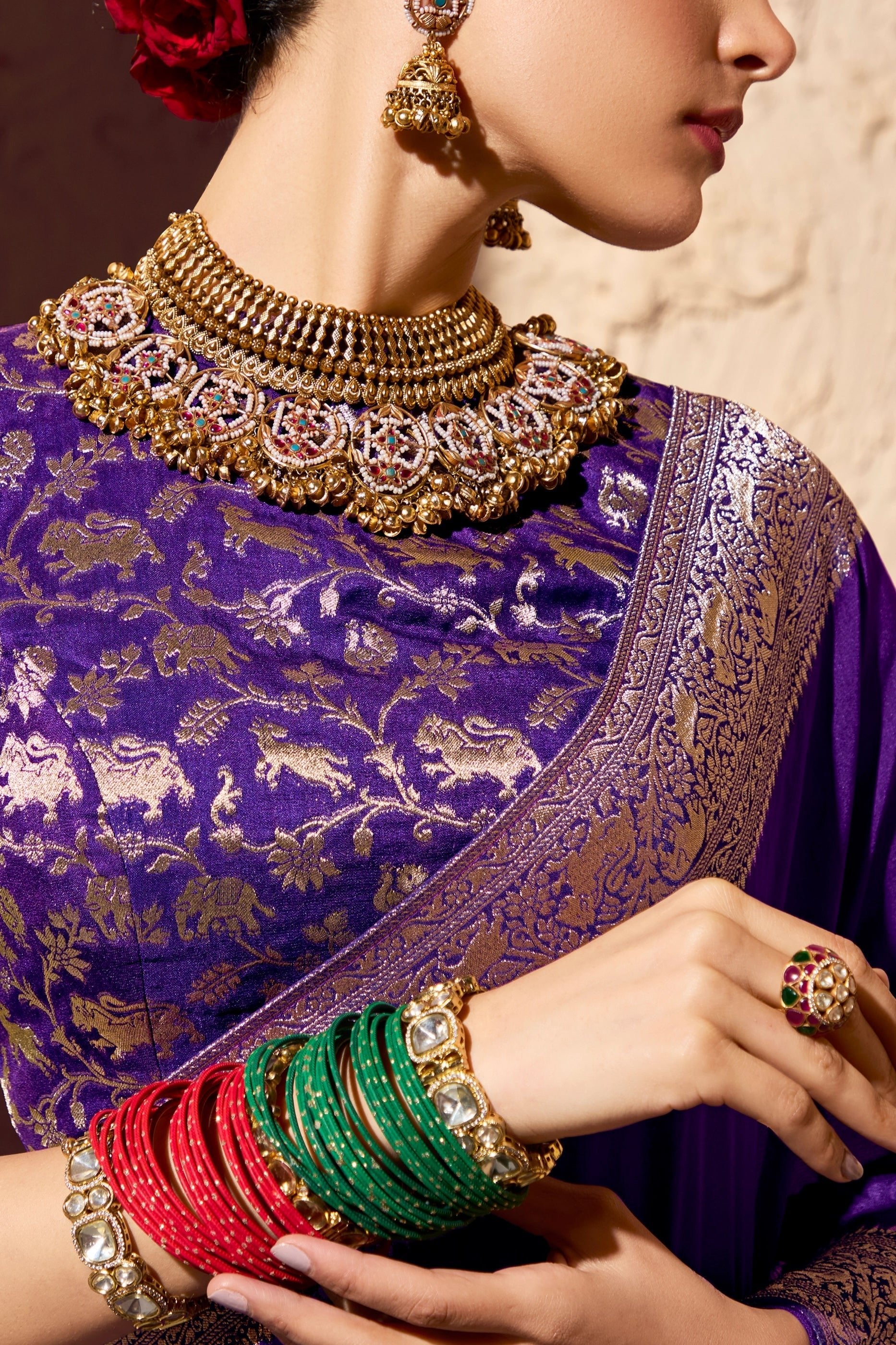 Purple Woven Crepe Georgette Saree-SAR11000_3_SareeButa.com