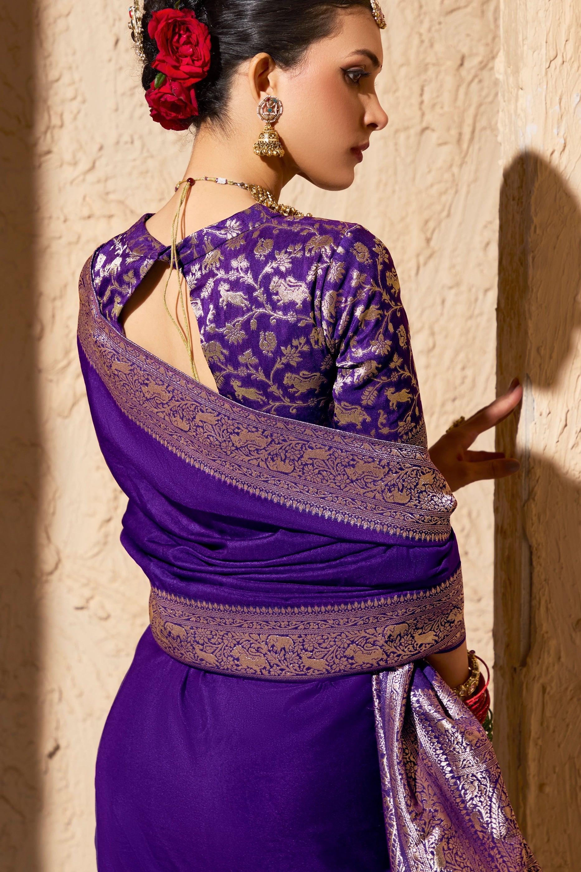 Purple Woven Crepe Georgette Saree-SAR11000_4_SareeButa.com