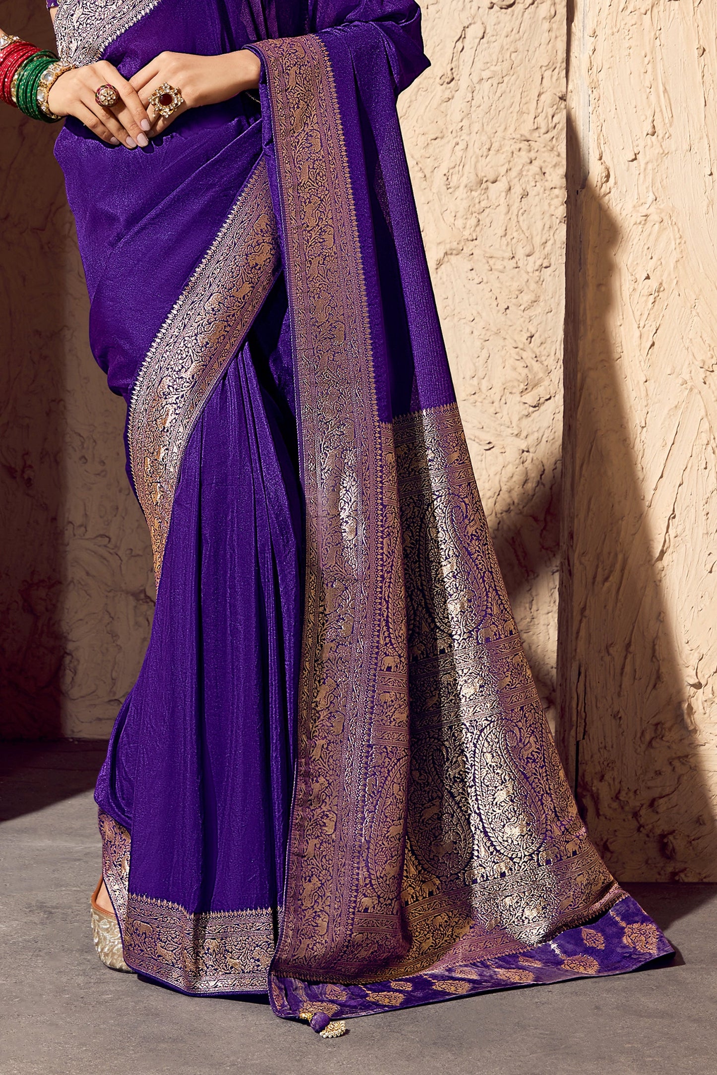 Purple Woven Crepe Georgette Saree-SAR11000_5_SareeButa.com