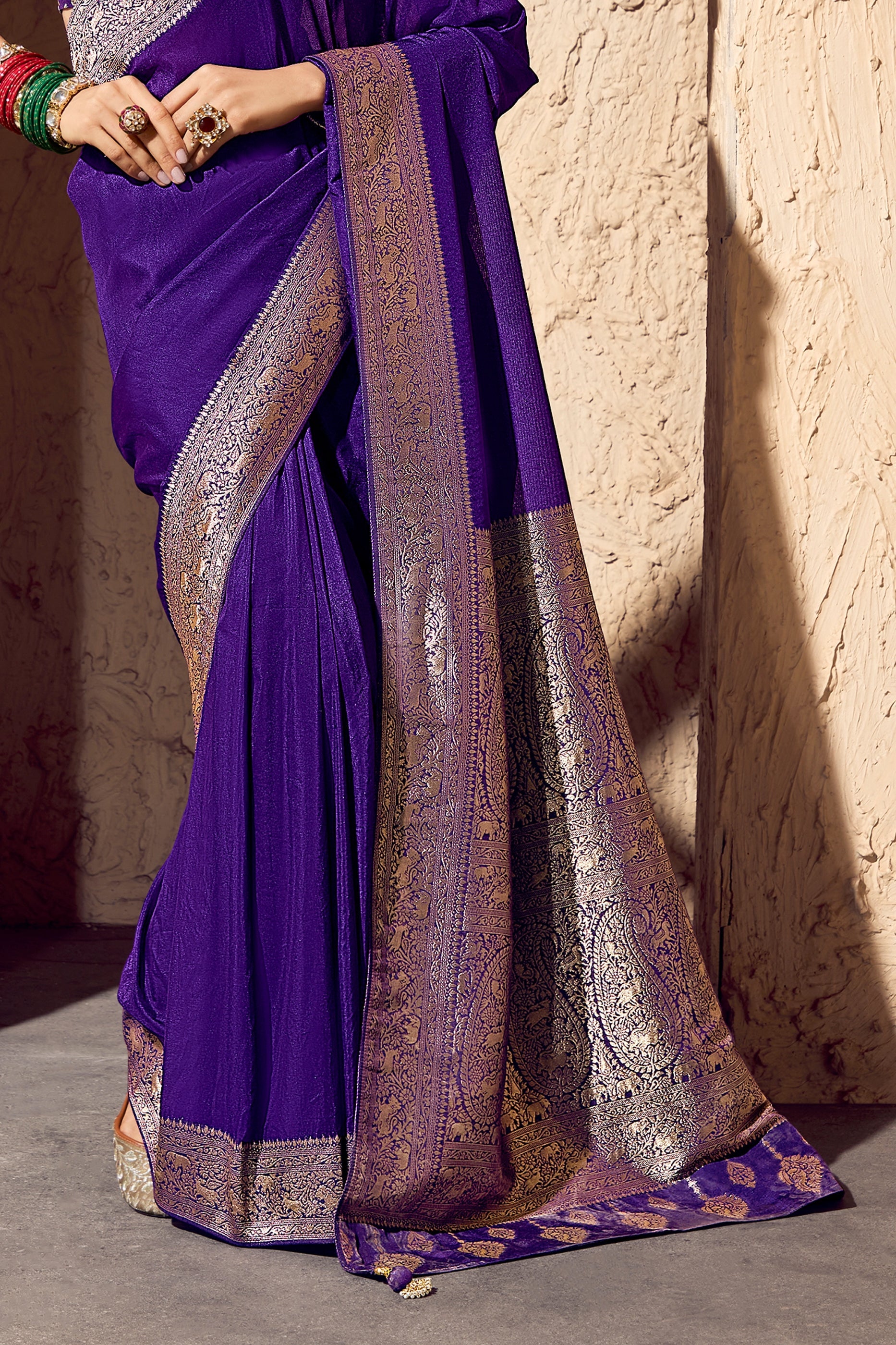 Purple Woven Crepe Georgette Saree-SAR11000_5_SareeButa.com