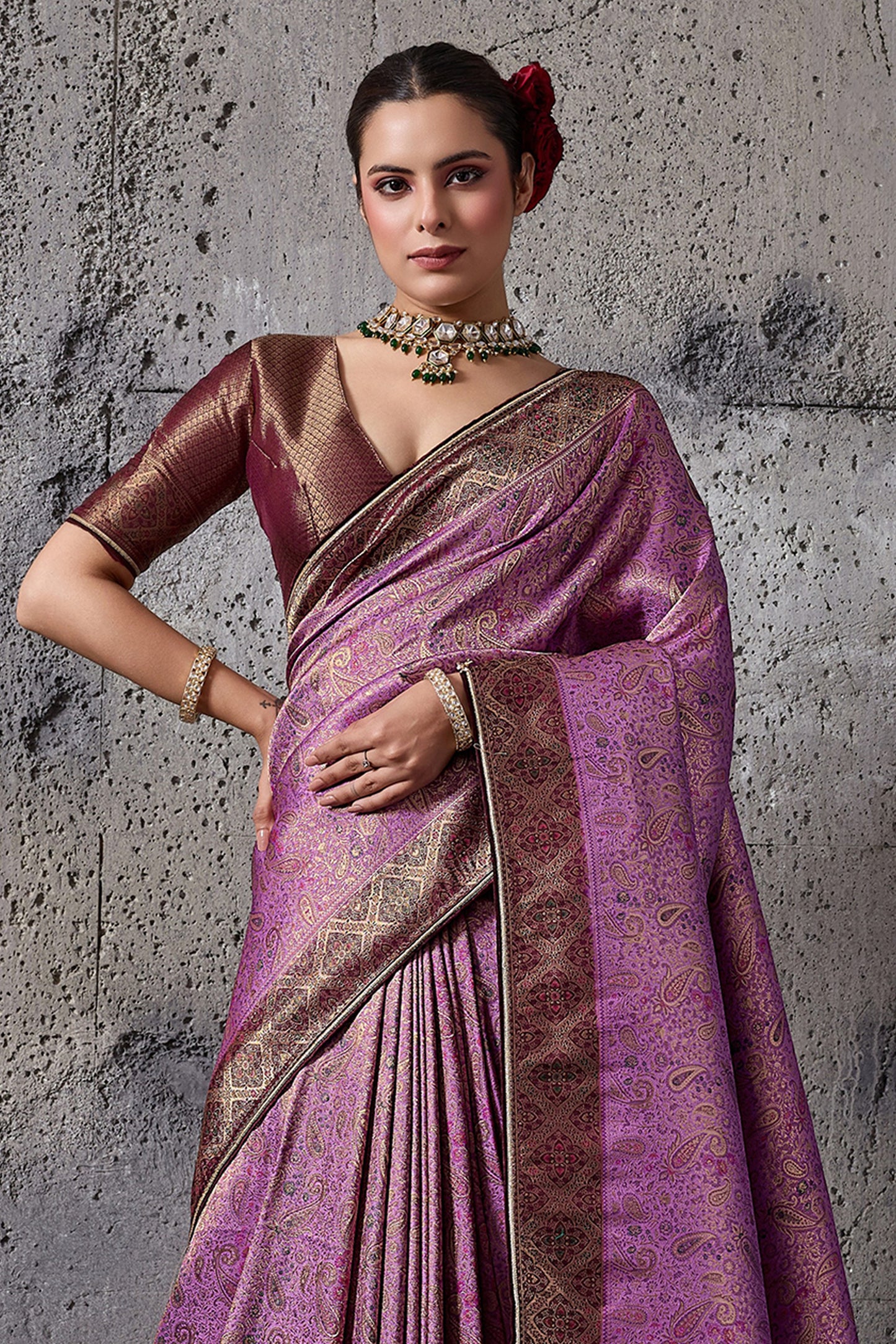 Purple Woven Kanjivaram Silk Saree-SAR12558_2_SareeButa.com