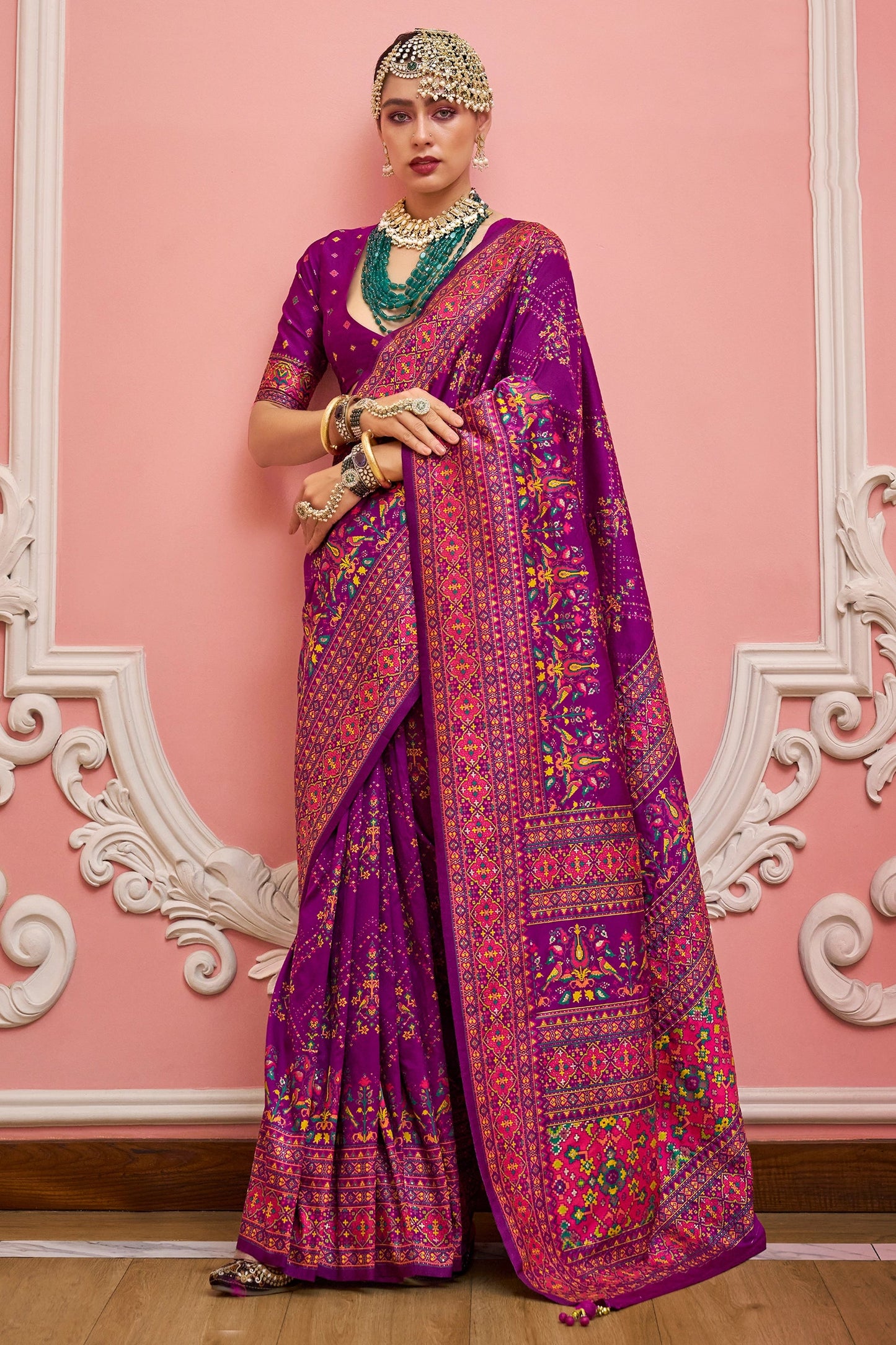 Purple Woven Kashmiri Silk Saree-SAR11343_1_SareeButa.com
