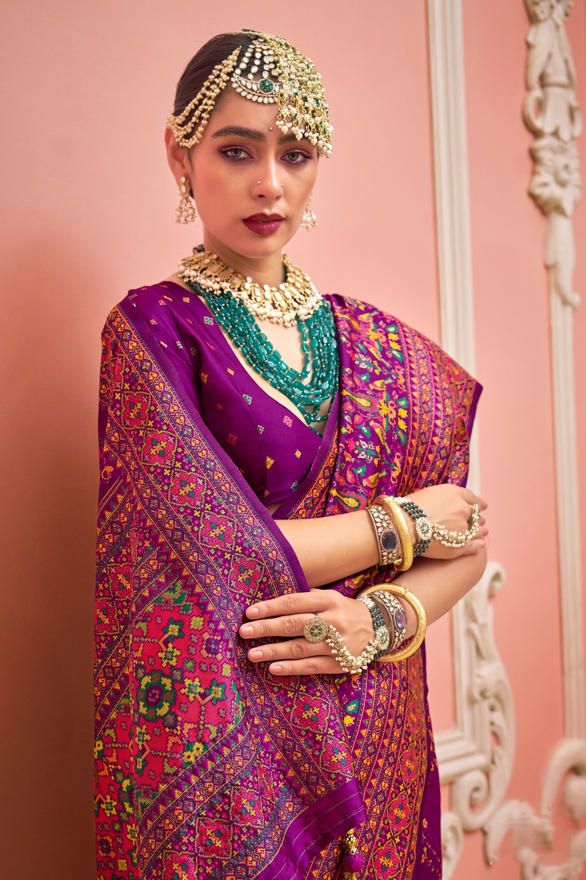 Purple Woven Kashmiri Silk Saree-SAR11343_2_SareeButa.com