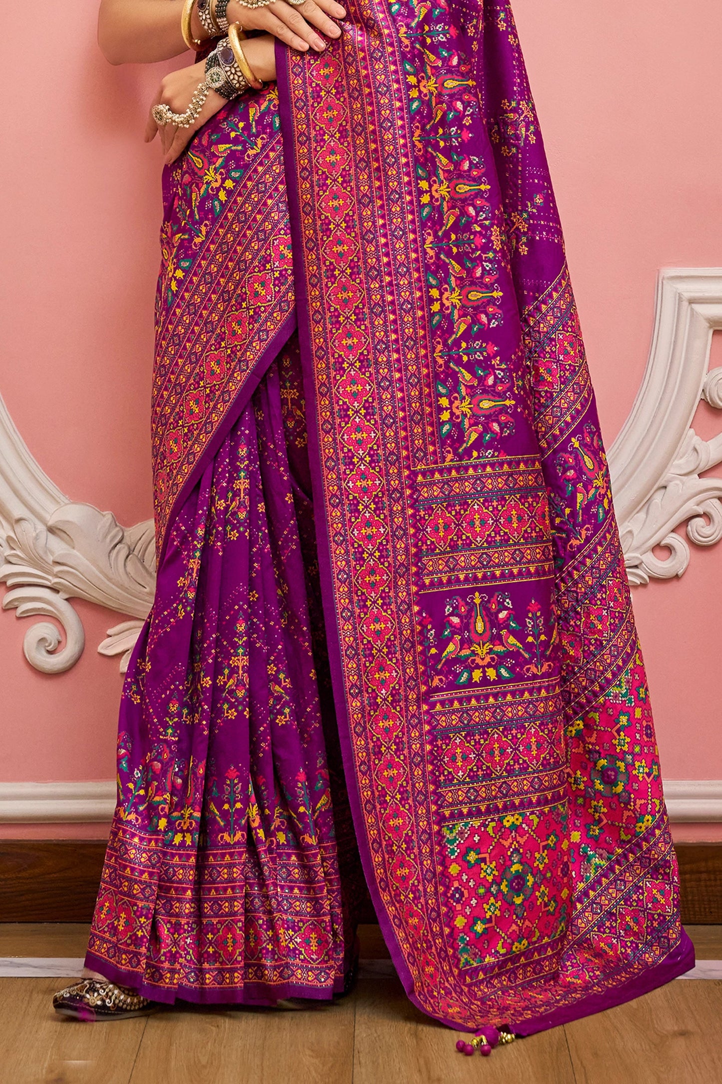 Purple Woven Kashmiri Silk Saree-SAR11343_5_SareeButa.com