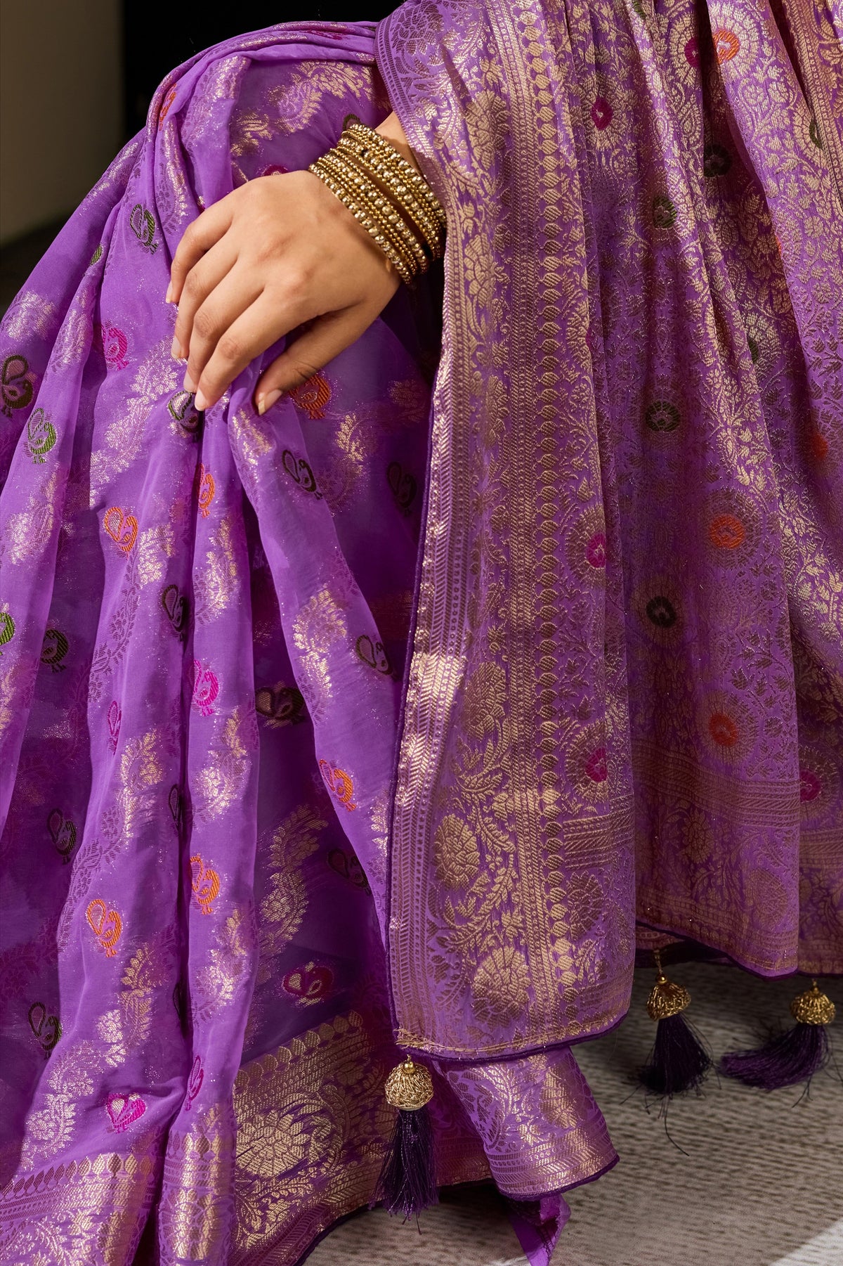 Purple Woven Meenakari Khadi Georgette Saree-SAR13312_3_SareeButa.com