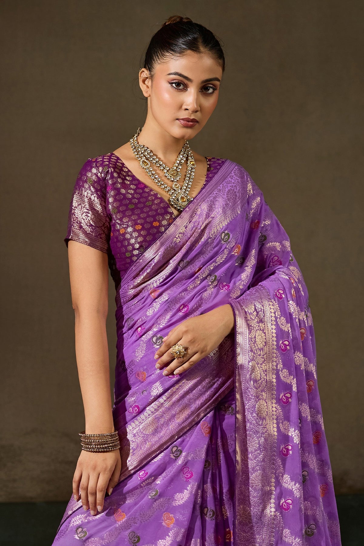 Purple Woven Meenakari Khadi Georgette Saree-SAR13312_5_SareeButa.com