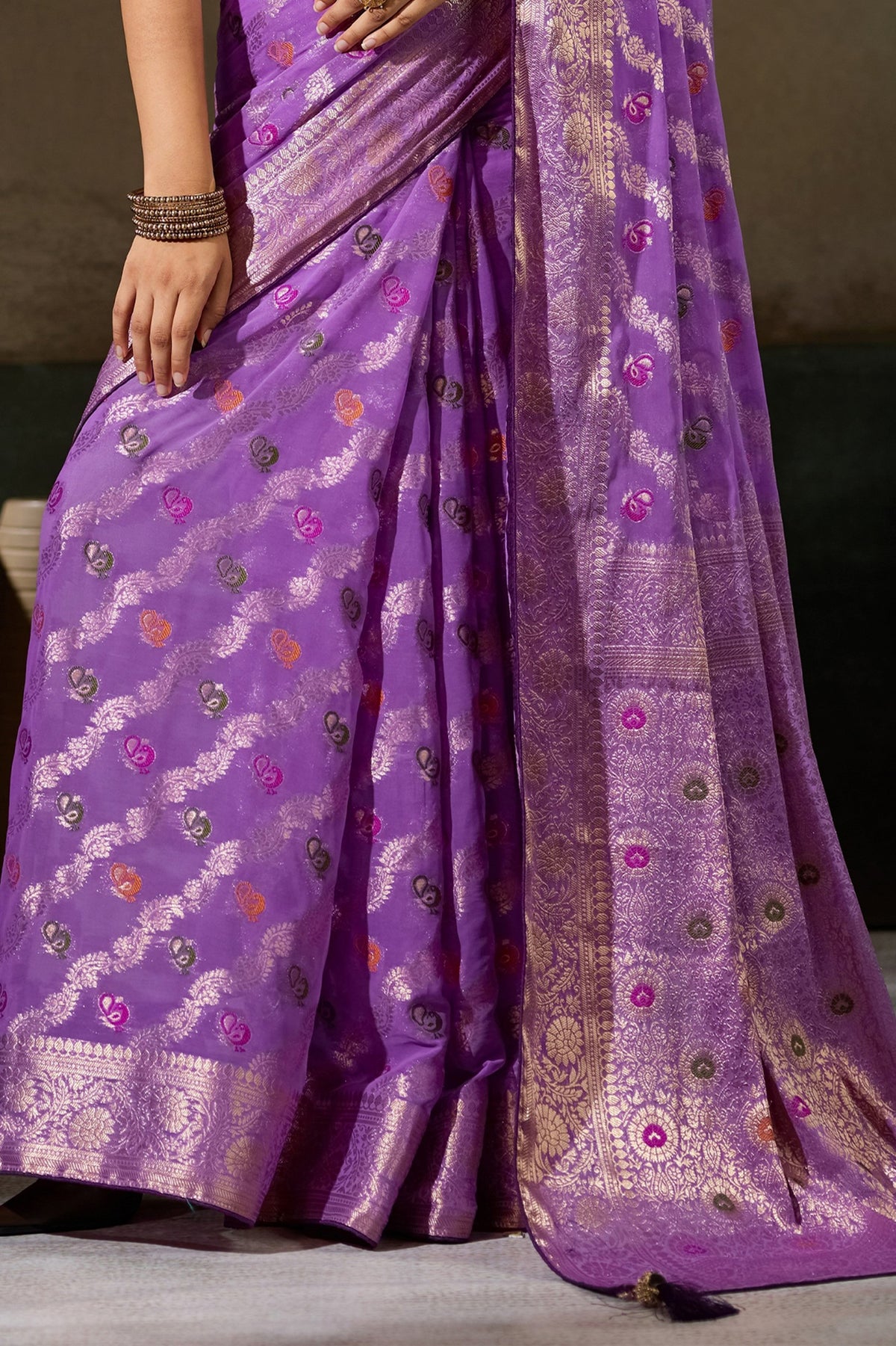 Purple Woven Meenakari Khadi Georgette Saree-SAR13312_6_SareeButa.com