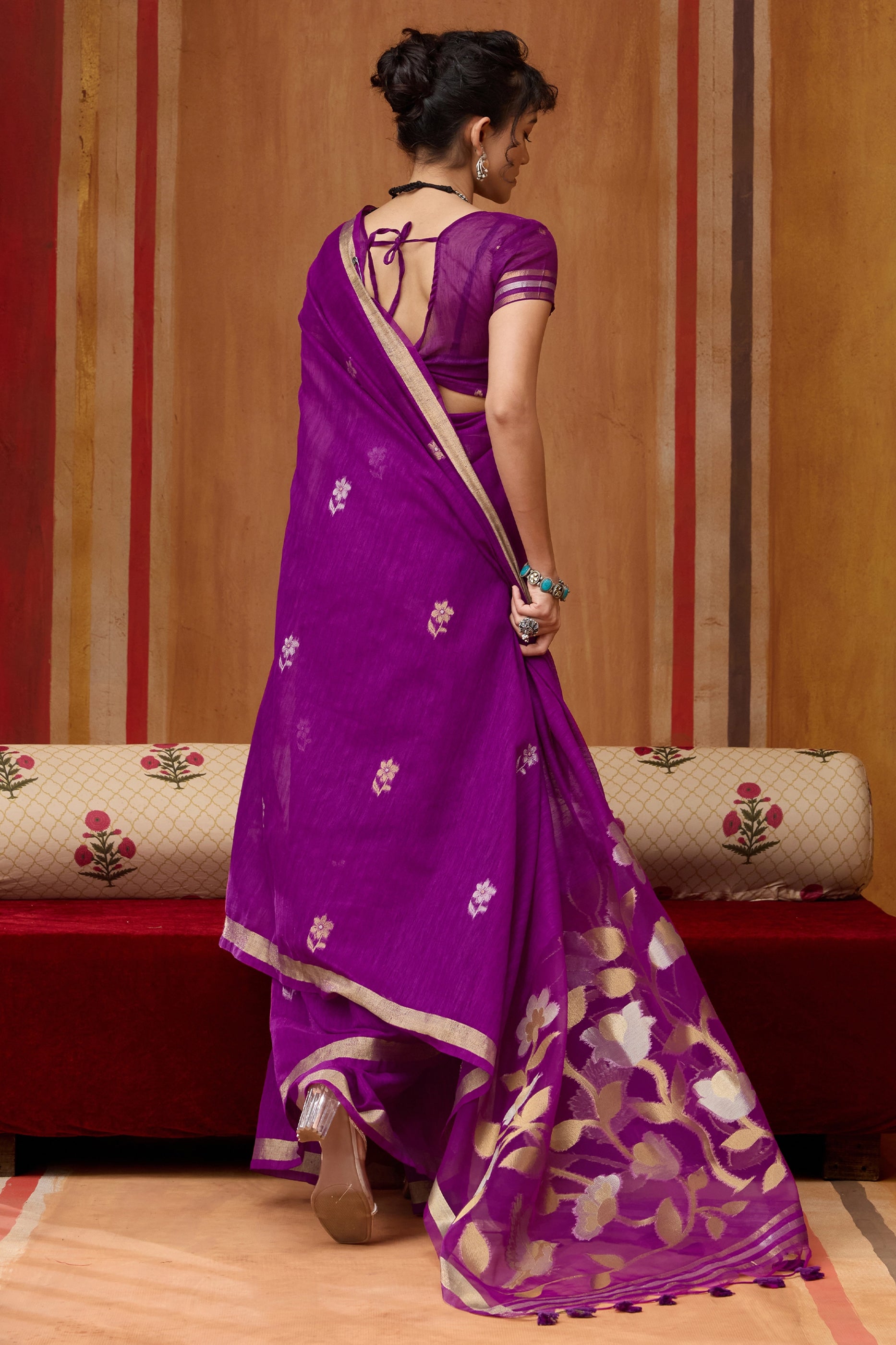 Purple Woven Munga Organza Silk Saree-SAR11948_4_SareeButa.com