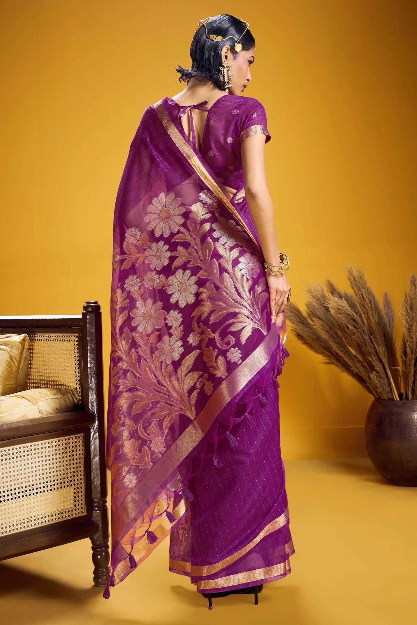 Purple Woven Munga Silk Saree-SAR12339_4_SareeButa.com
