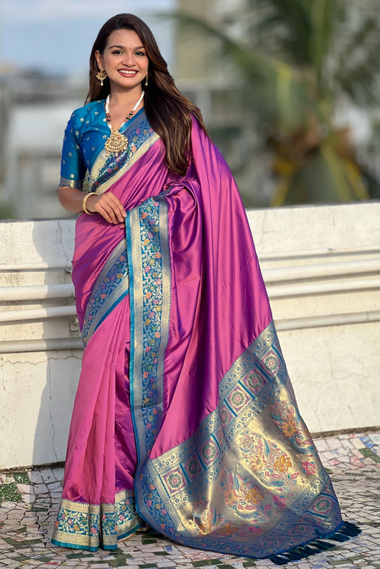 Purple Woven Paithani Saree-ZB134848_1_SareeButa.com