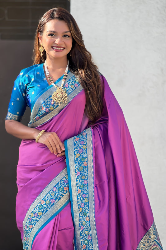 Purple Woven Paithani Saree-ZB134848_2_SareeButa.com