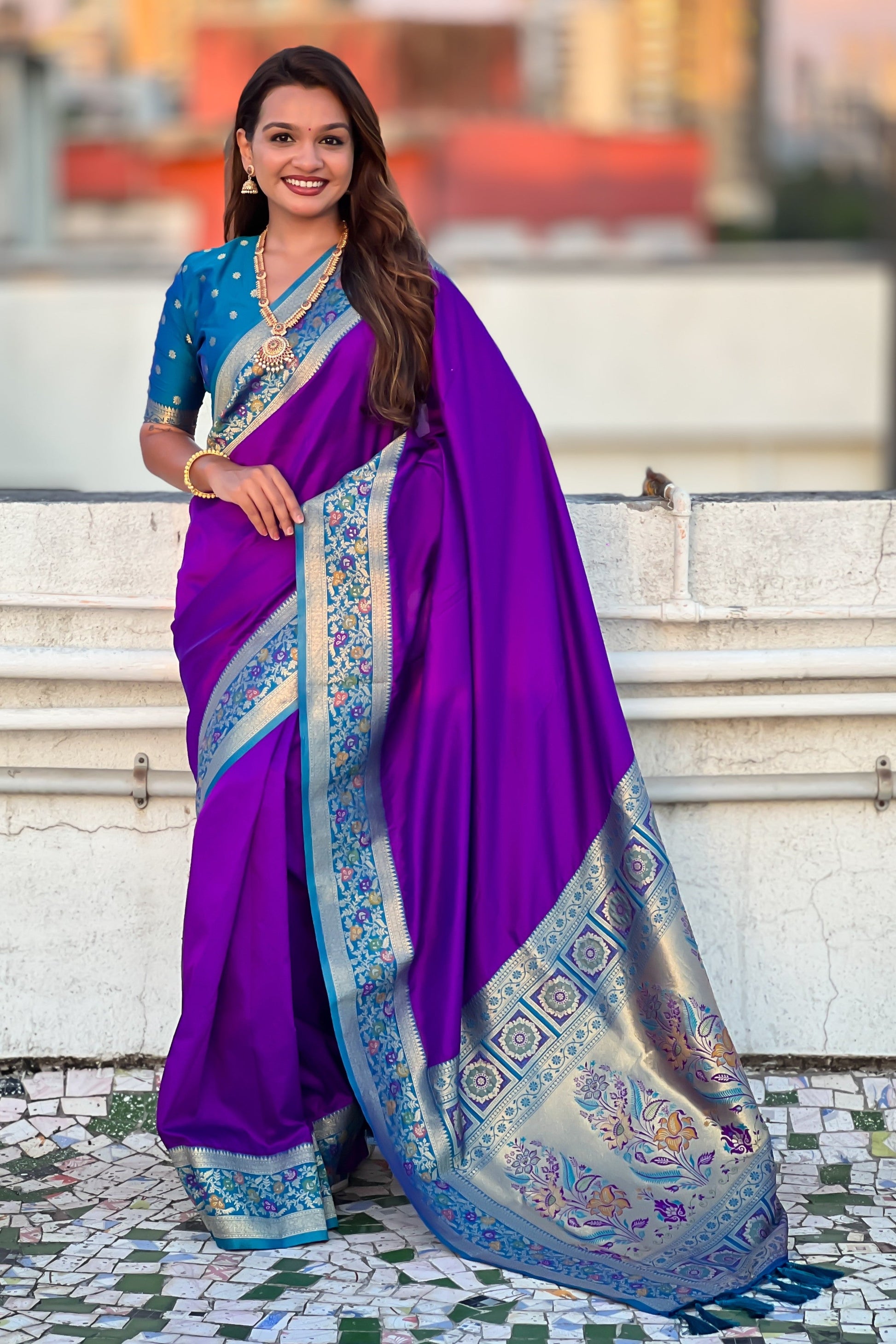 Purple Woven Paithani Saree-ZB134854_1_SareeButa.com