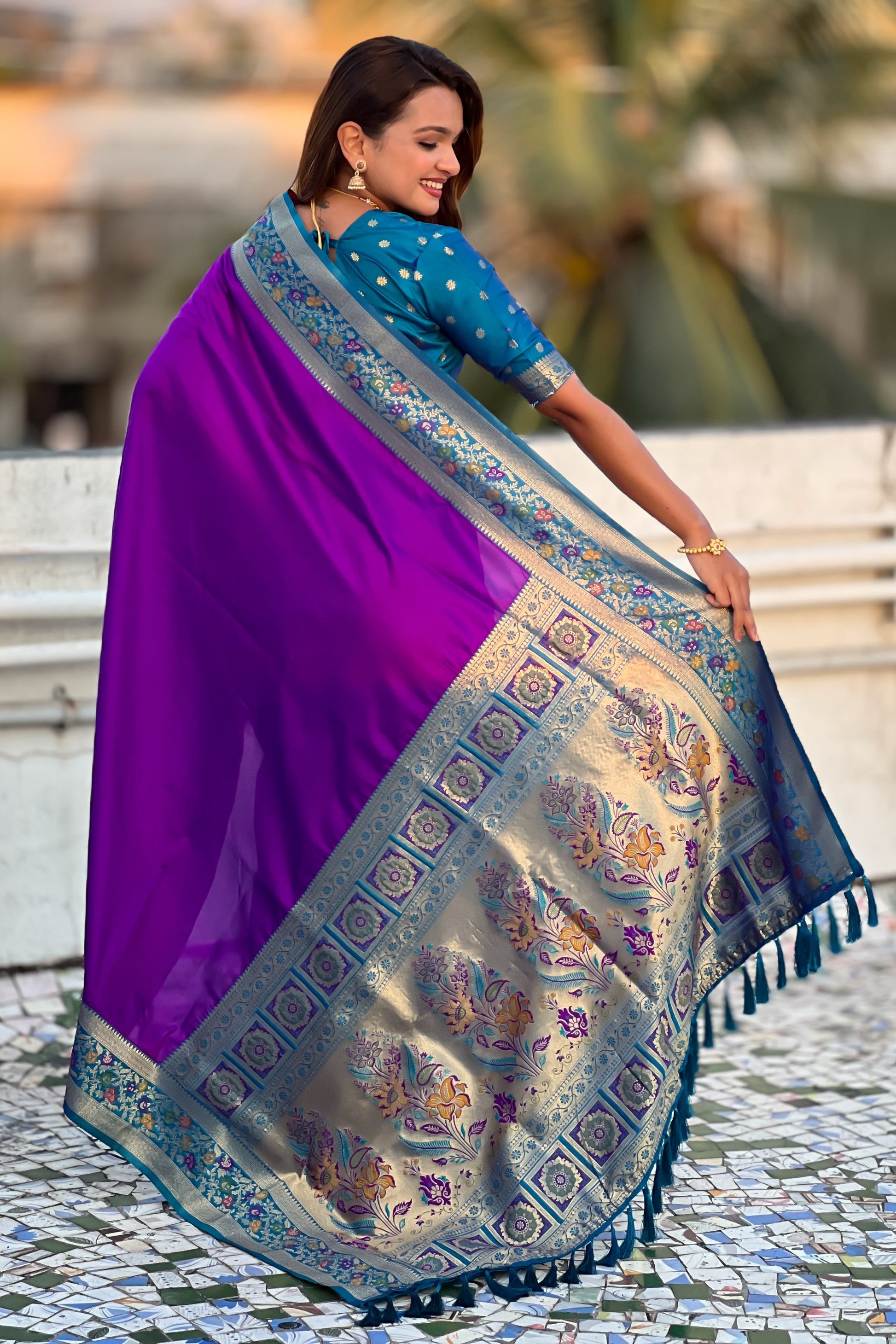 Purple Woven Paithani Saree-ZB134854_3_SareeButa.com