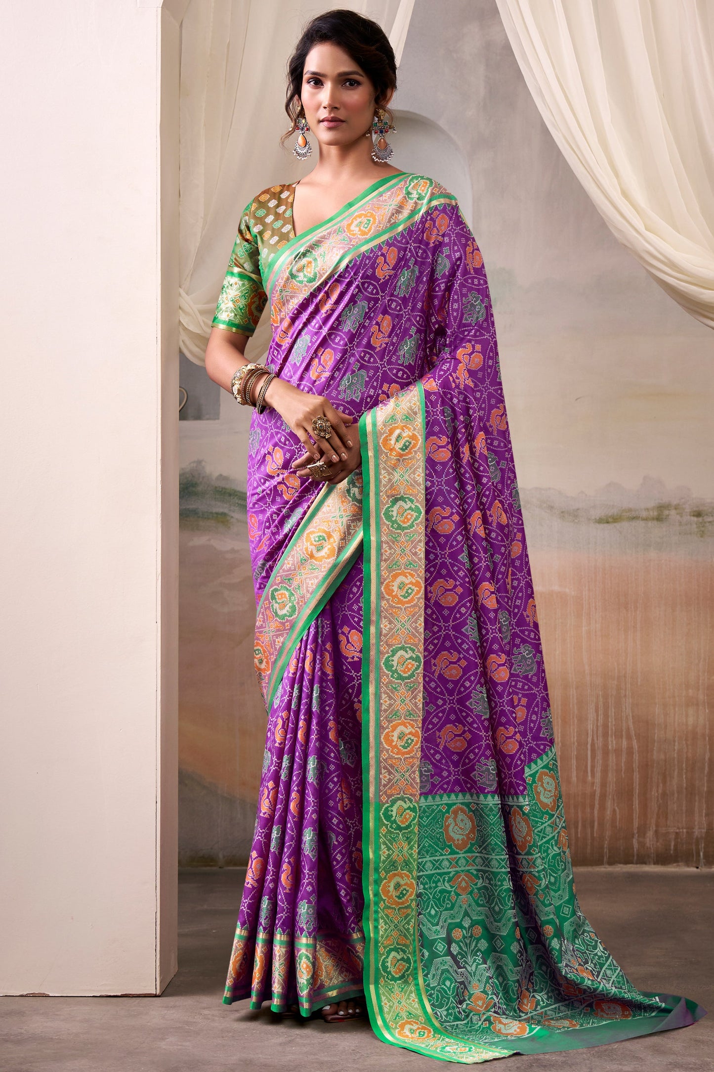 Purple Woven Patola Silk Saree-SAR10019_1_SareeButa.com