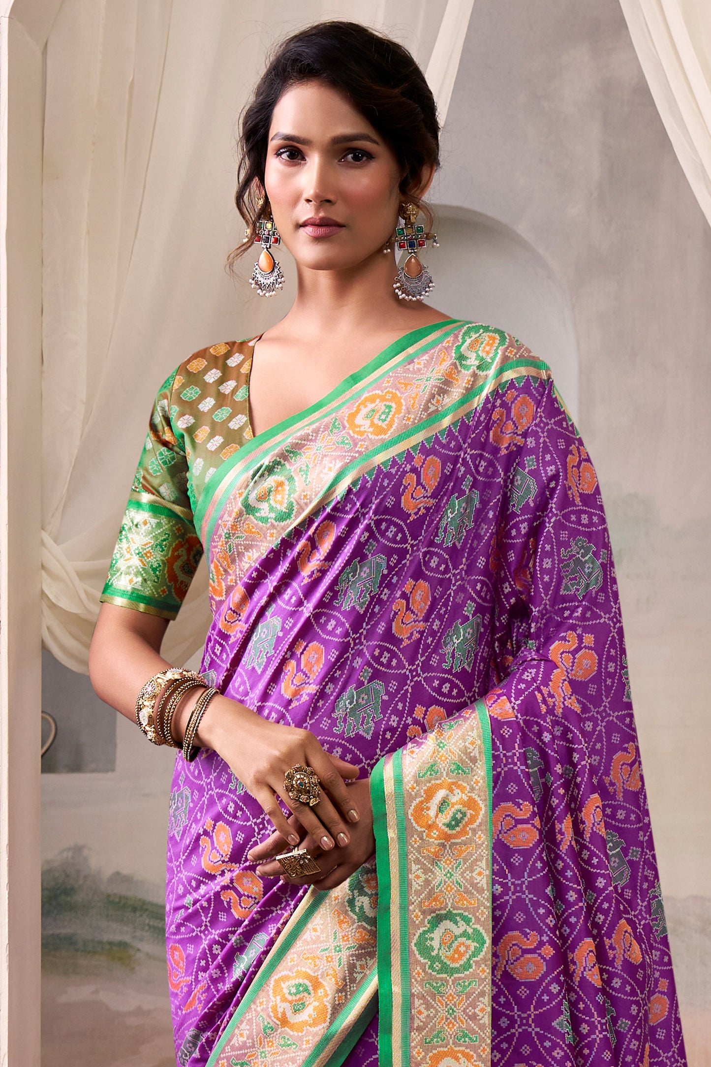 Purple Woven Patola Silk Saree-SAR10019_2_SareeButa.com