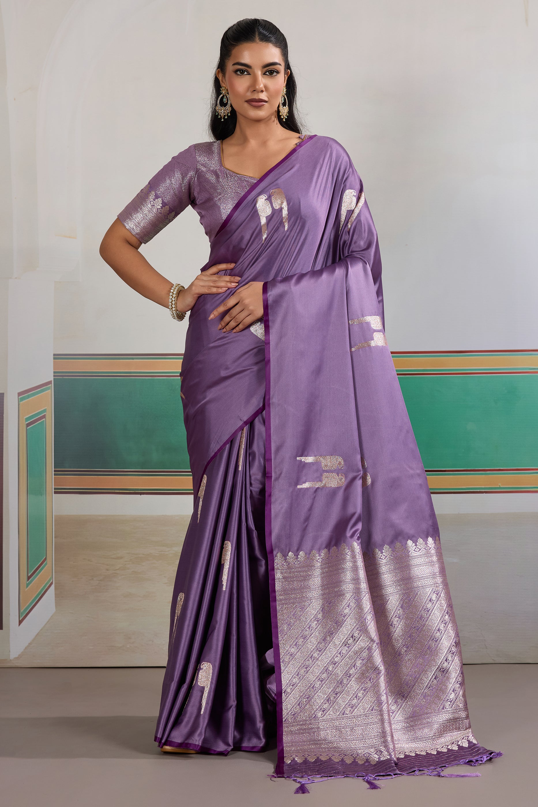 Purple Woven Satin Saree-SAR12293_1_SareeButa.com