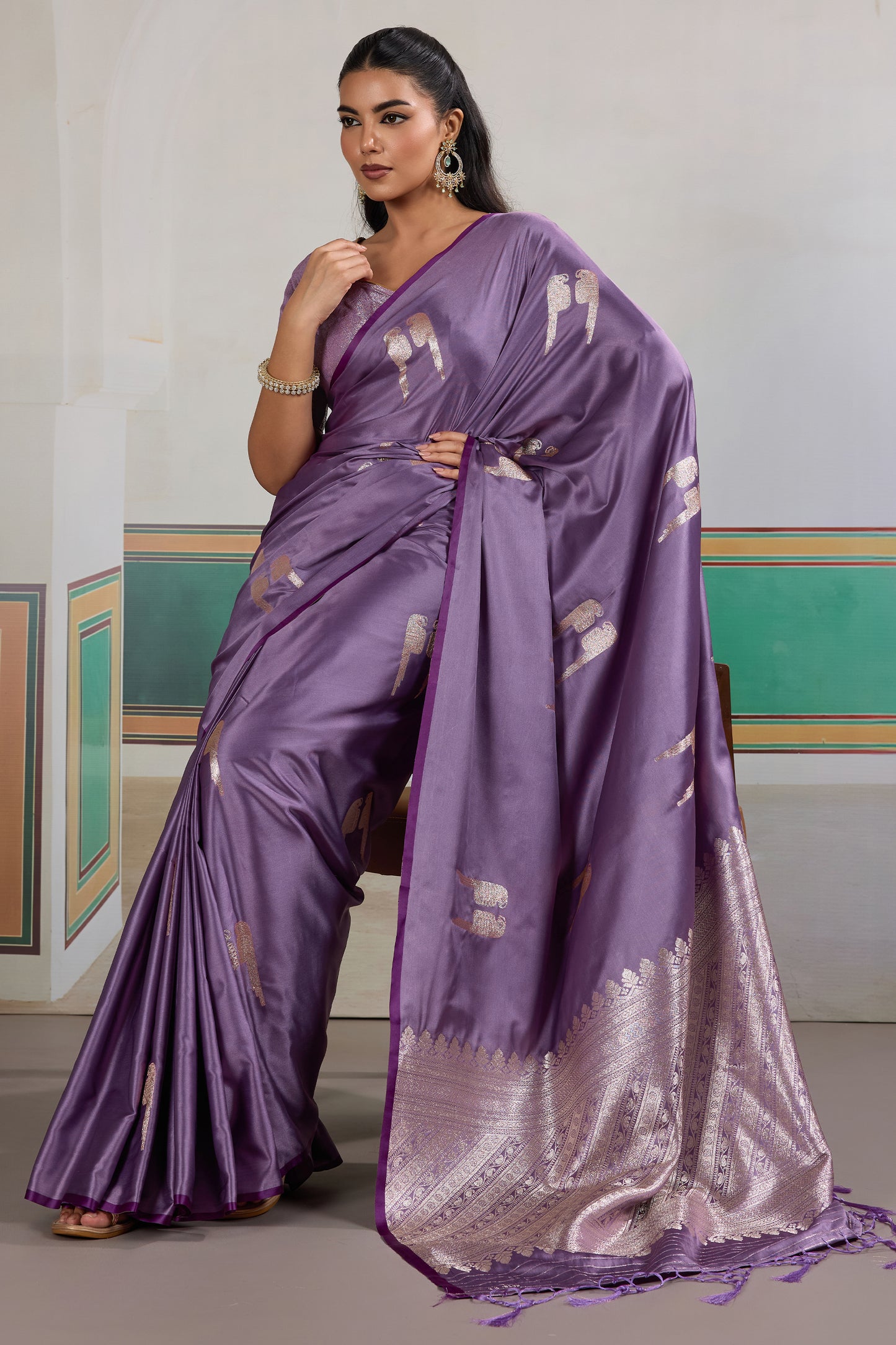Purple Woven Satin Saree-SAR12293_3_SareeButa.com