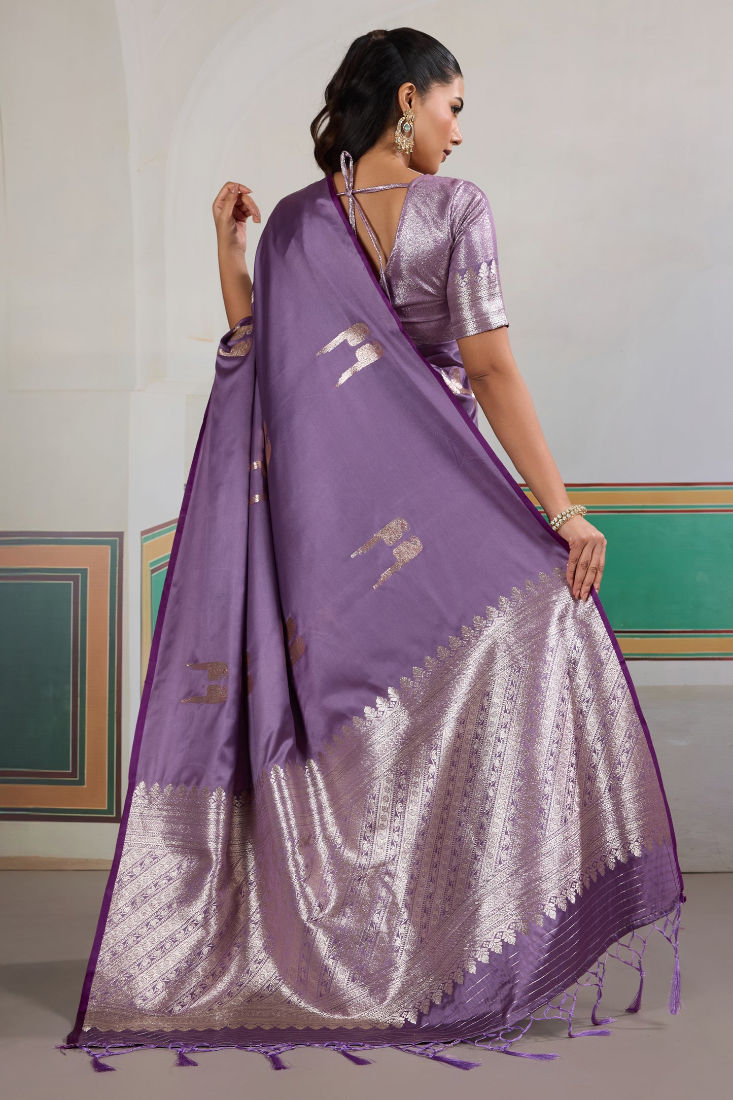 Purple Woven Satin Saree-SAR12293_5_SareeButa.com