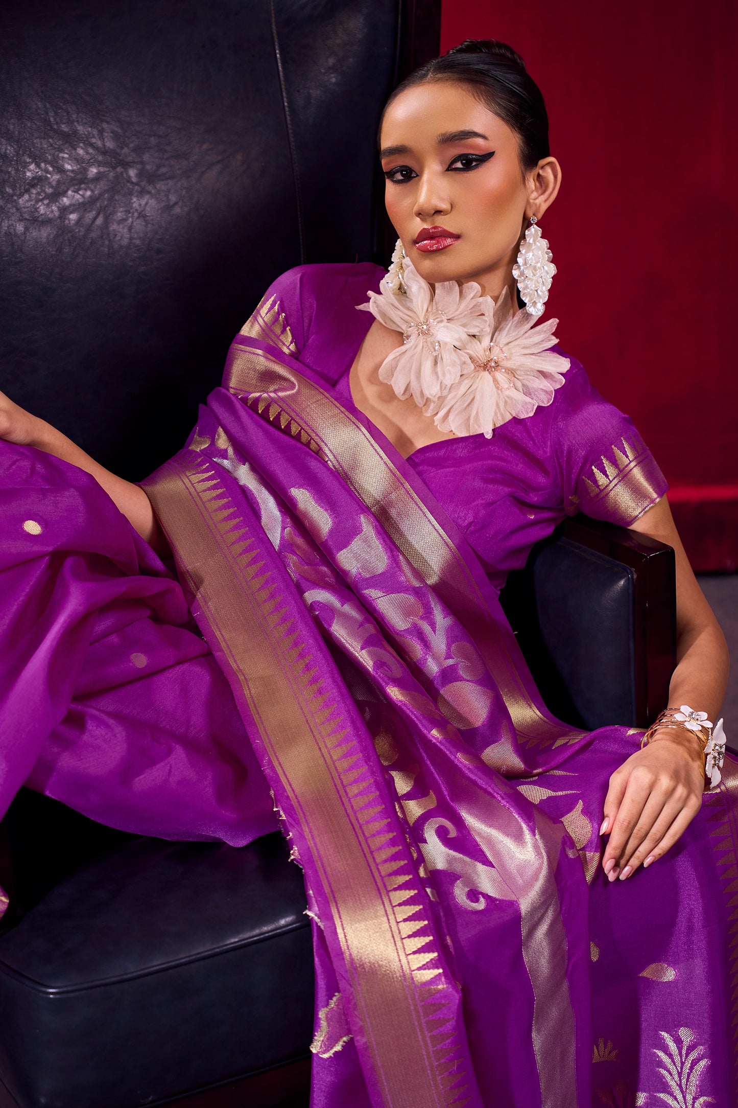 Purple Woven Satin Saree-SAR12383_2_SareeButa.com