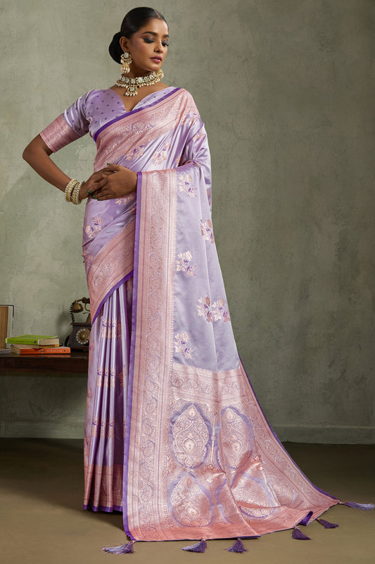 Purple Woven Satin Silk Banarasi Saree-SAR11806_1_SareeButa.com