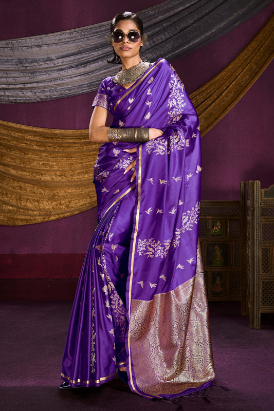 Purple Woven Satin Silk Saree-SAR12329_1_SareeButa.com
