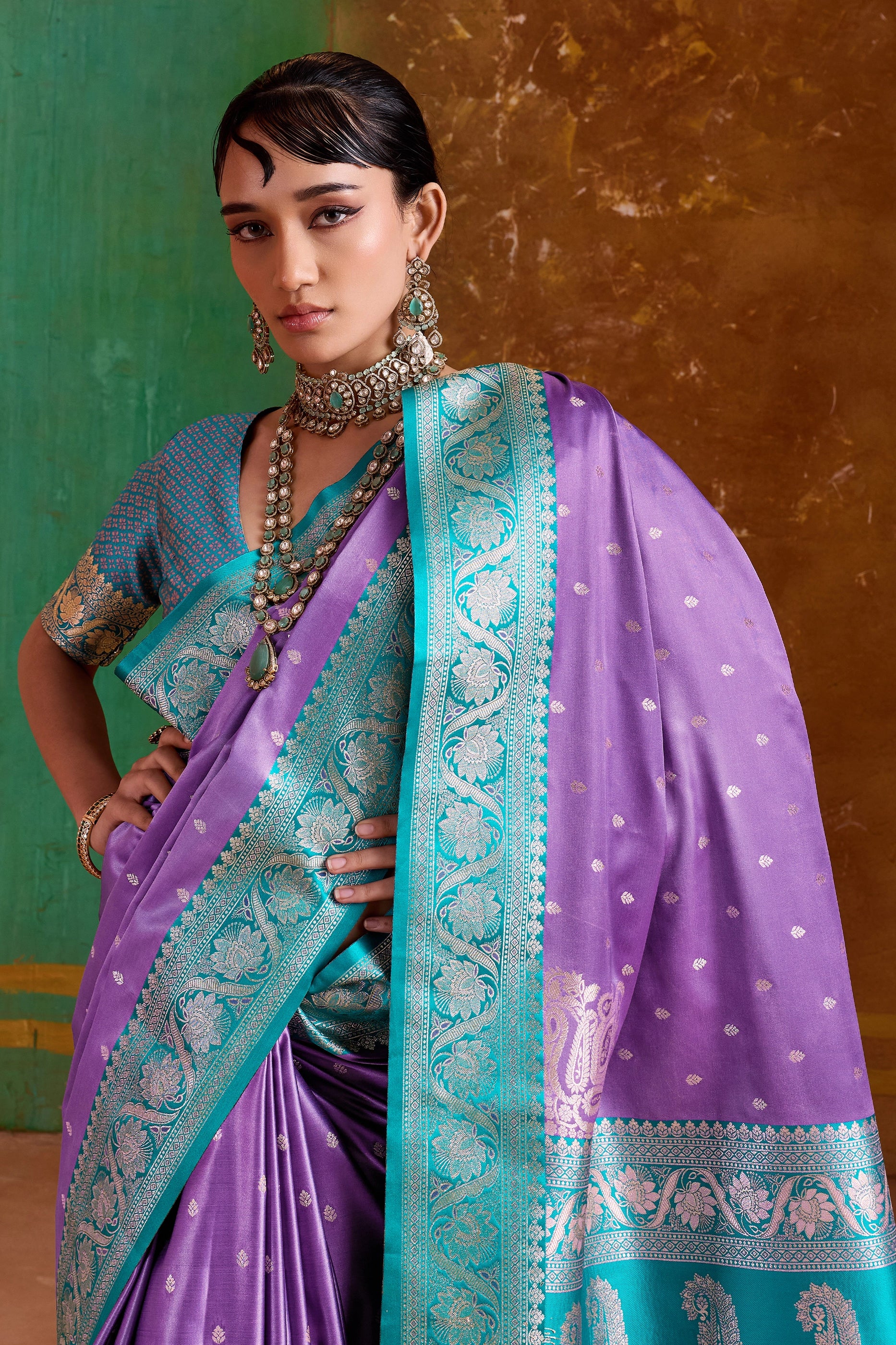Purple Woven Satin Silk Saree-SAR12348_2_SareeButa.com