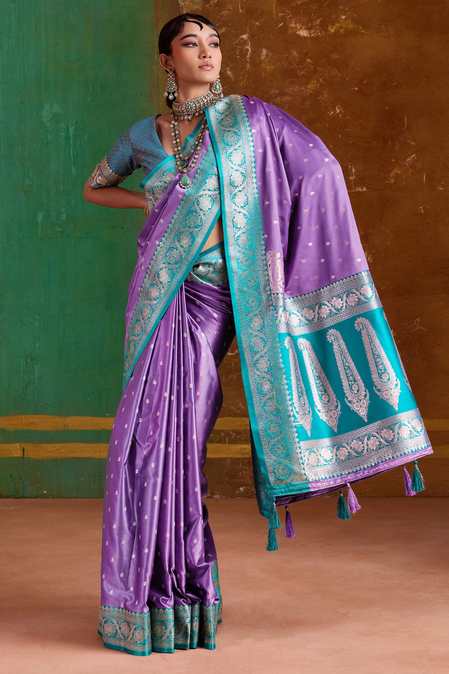 Purple Woven Satin Silk Saree-SAR12348_3_SareeButa.com