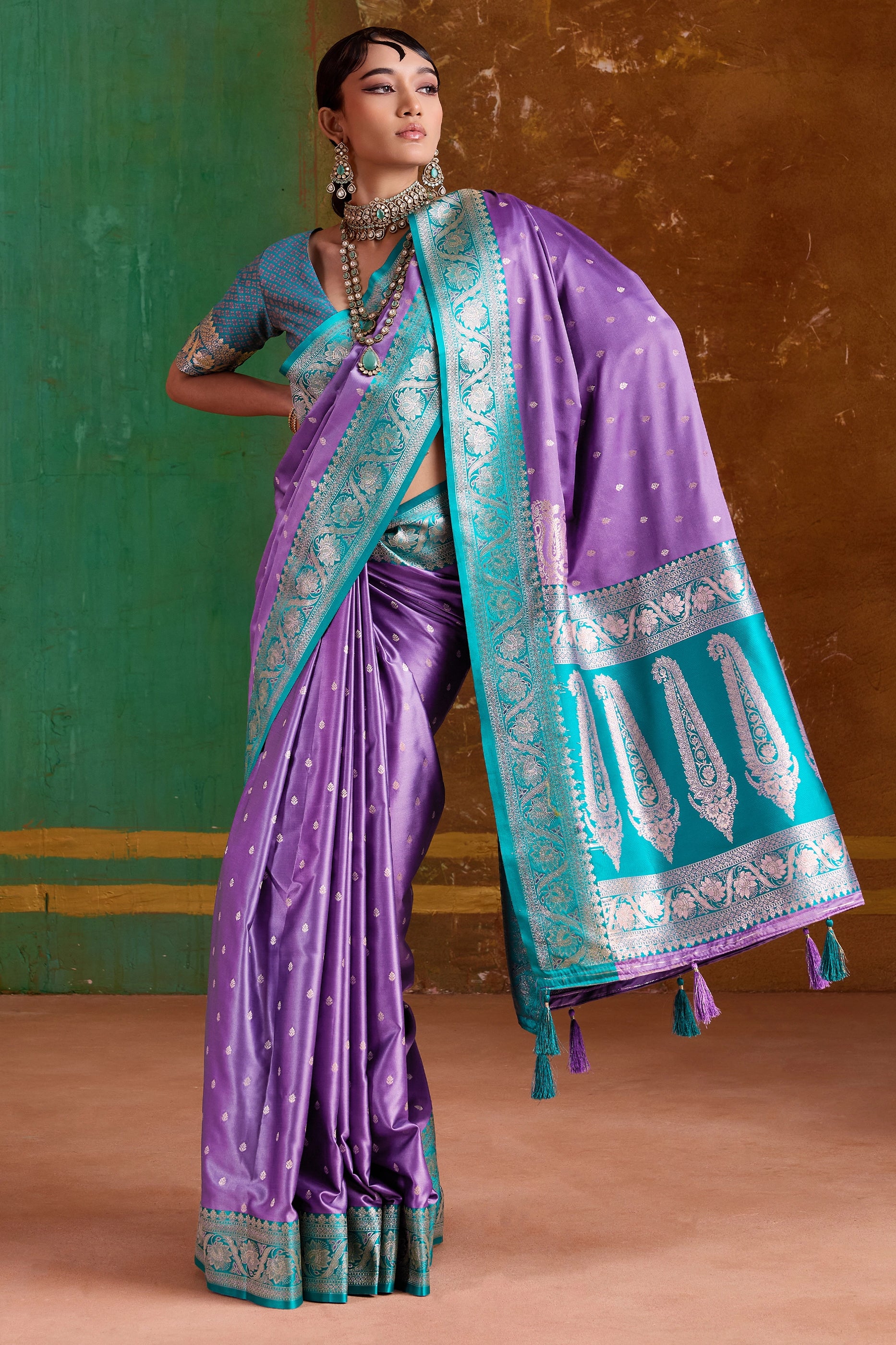 Purple Woven Satin Silk Saree-SAR12348_3_SareeButa.com