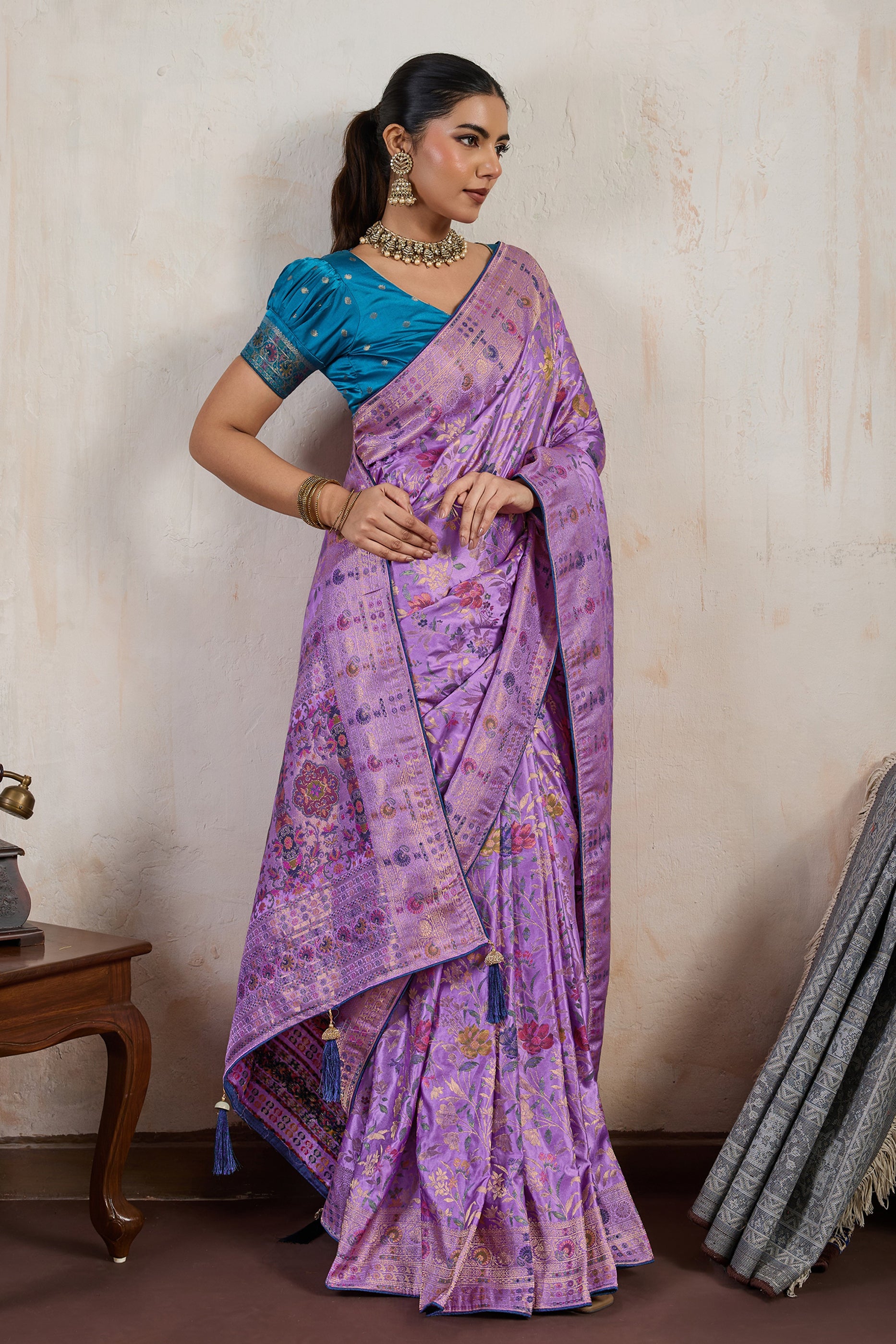 Purple Woven Satin Silk Saree-SAR12503_3_SareeButa.com