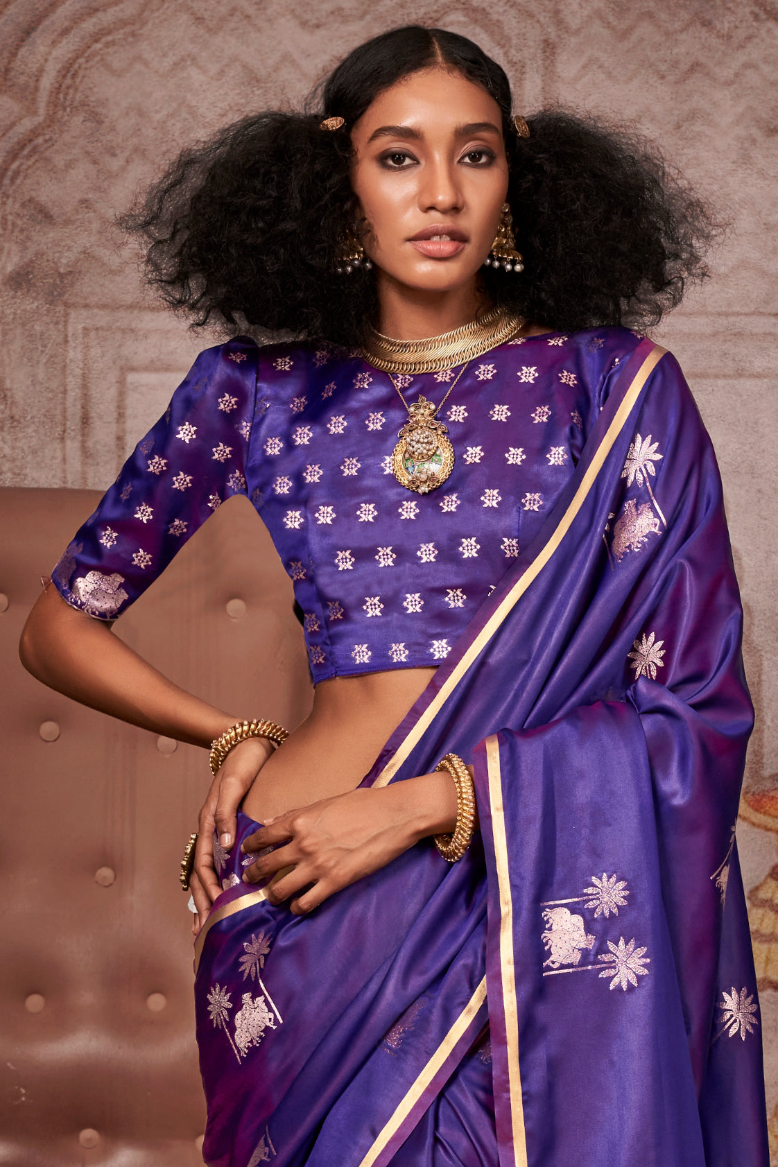 Purple Woven Satin Silk Saree-ZB133536_2_SareeButa.com