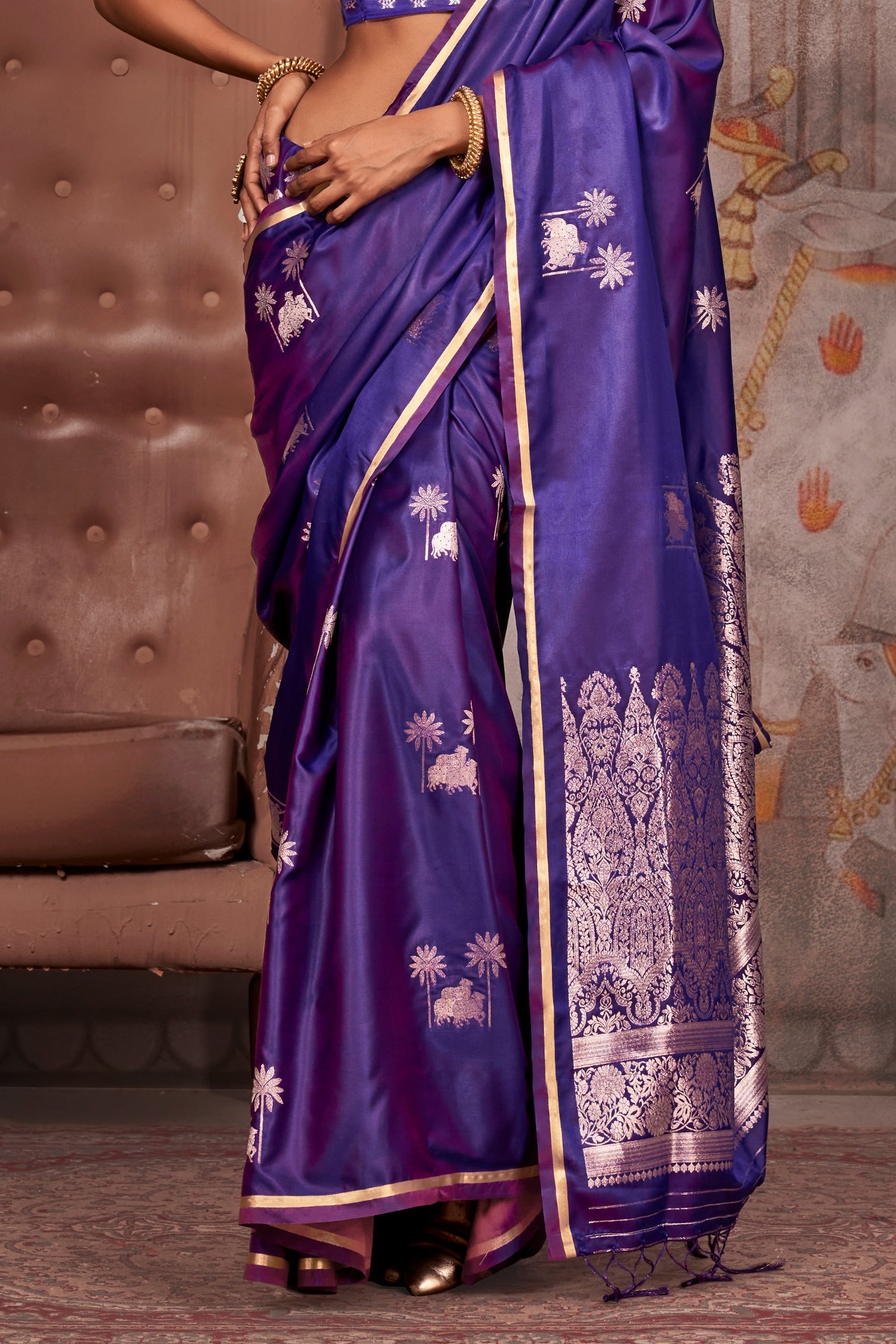 Purple Woven Satin Silk Saree-ZB133536_4_SareeButa.com