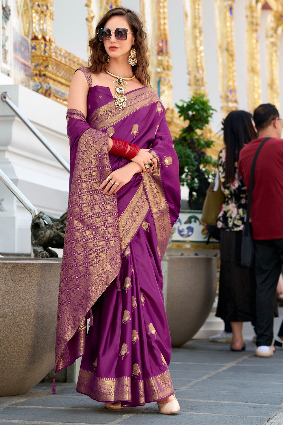 Purple Woven Satin Silk Saree-ZB134723_3_SareeButa.com