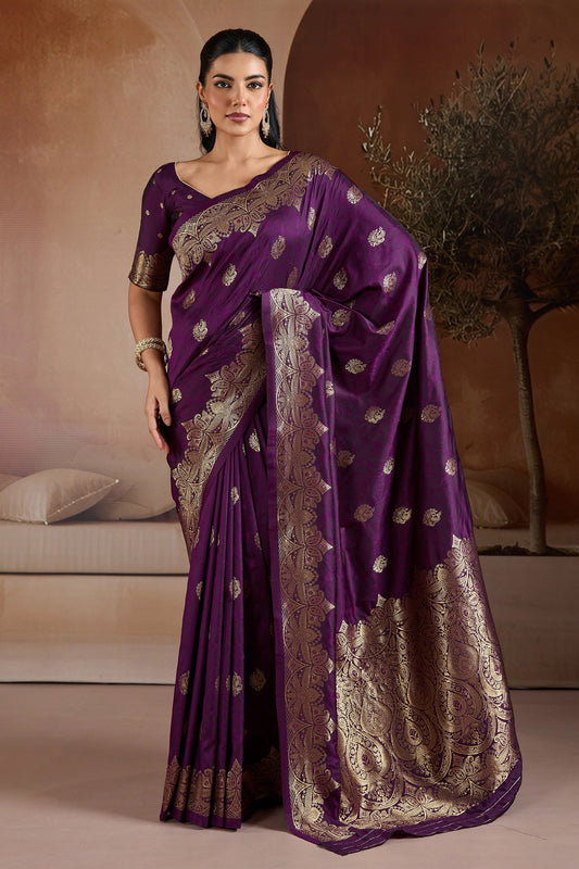 Purple Woven Silk Saree-SAR11188_1_SareeButa.com