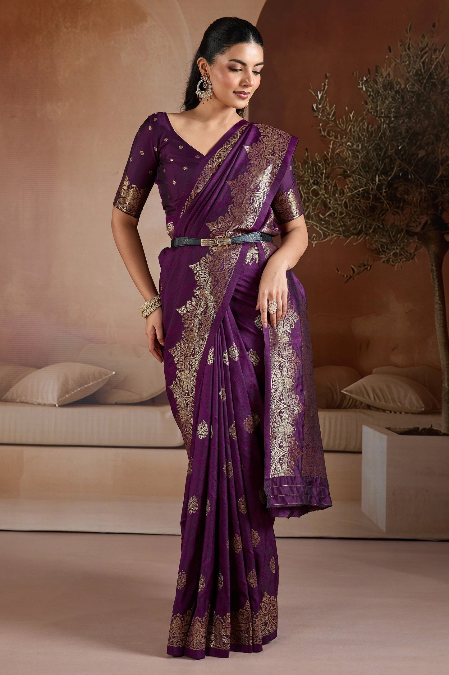 Purple Woven Silk Saree-SAR11188_3_SareeButa.com