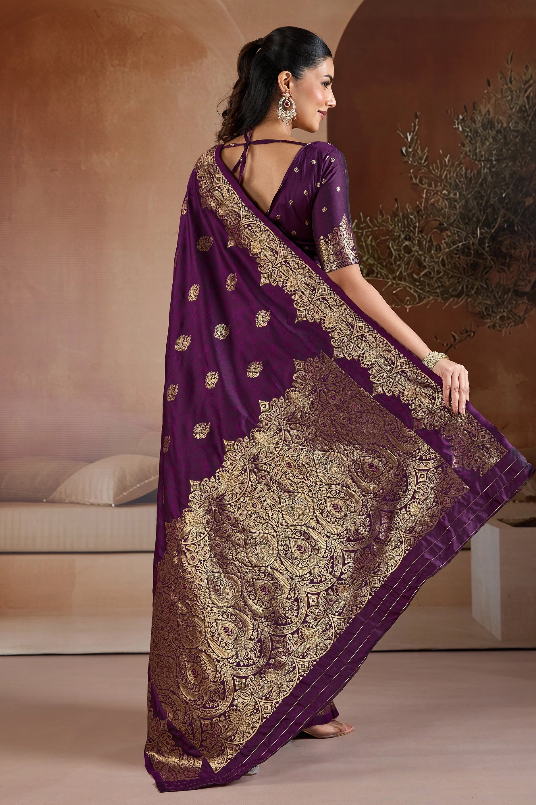 Purple Woven Silk Saree-SAR11188_5_SareeButa.com