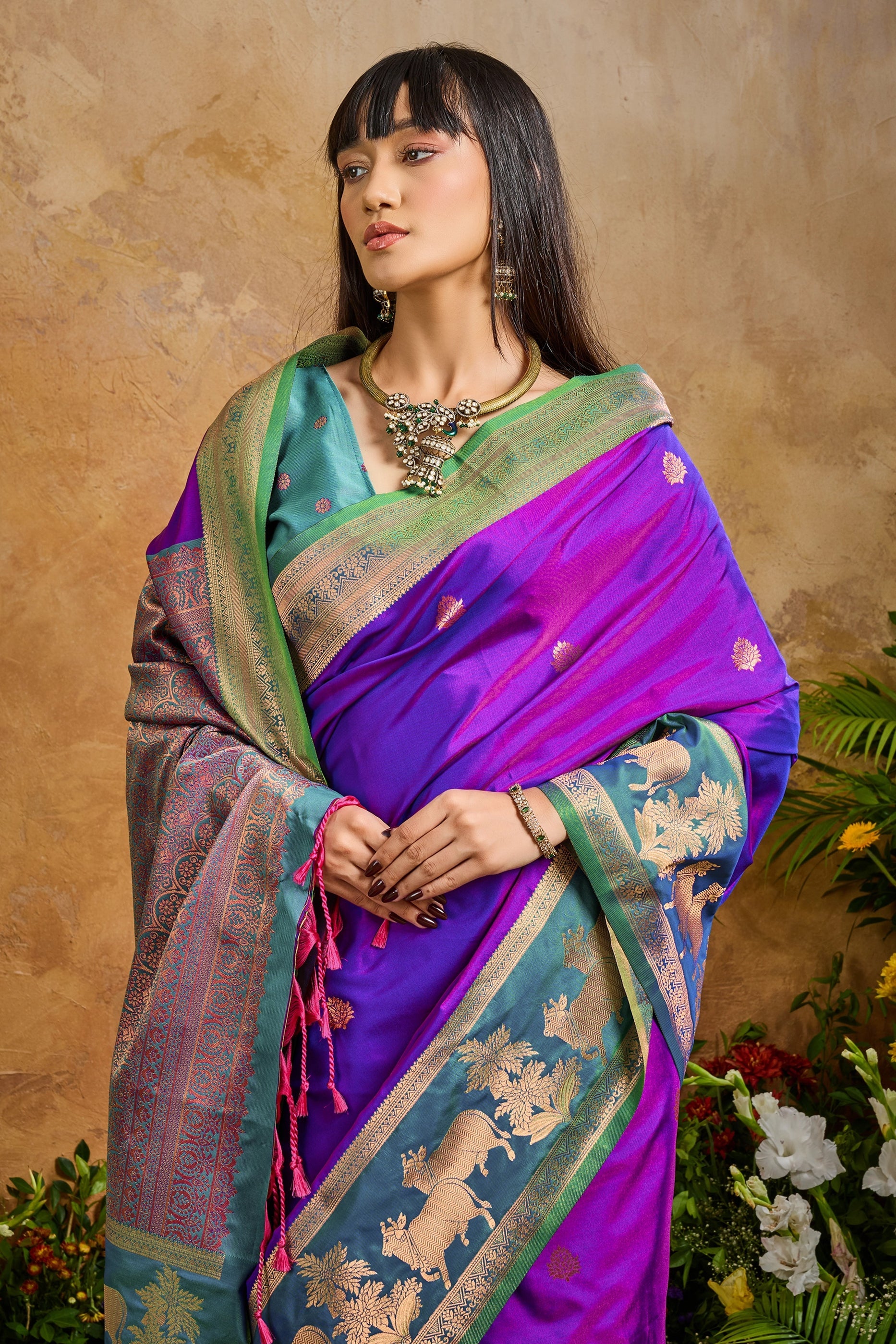 Purple Woven Silk Saree-SAR11209_2_SareeButa.com
