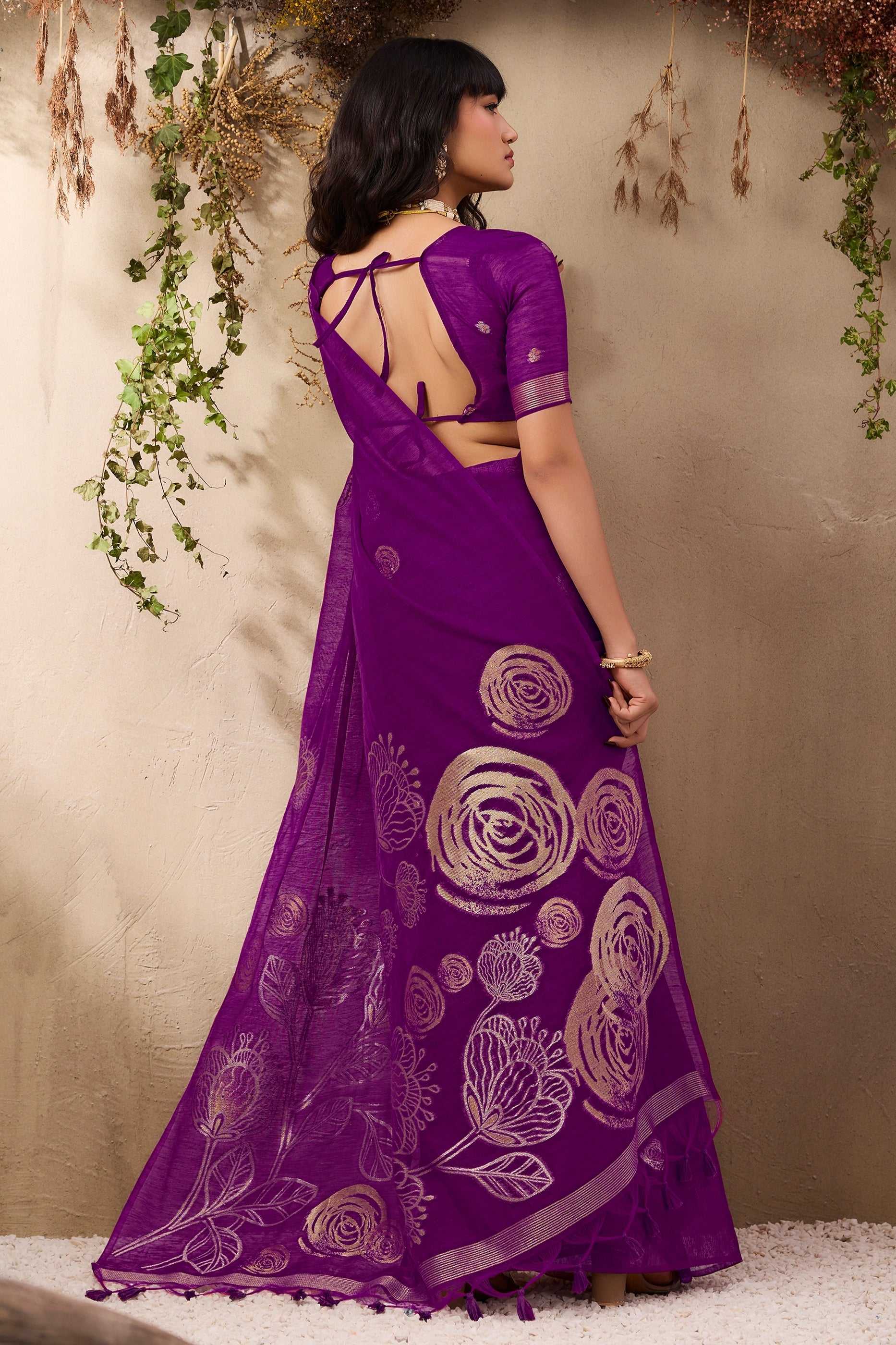Purple Woven Silk Saree-SAR11221_4_SareeButa.com
