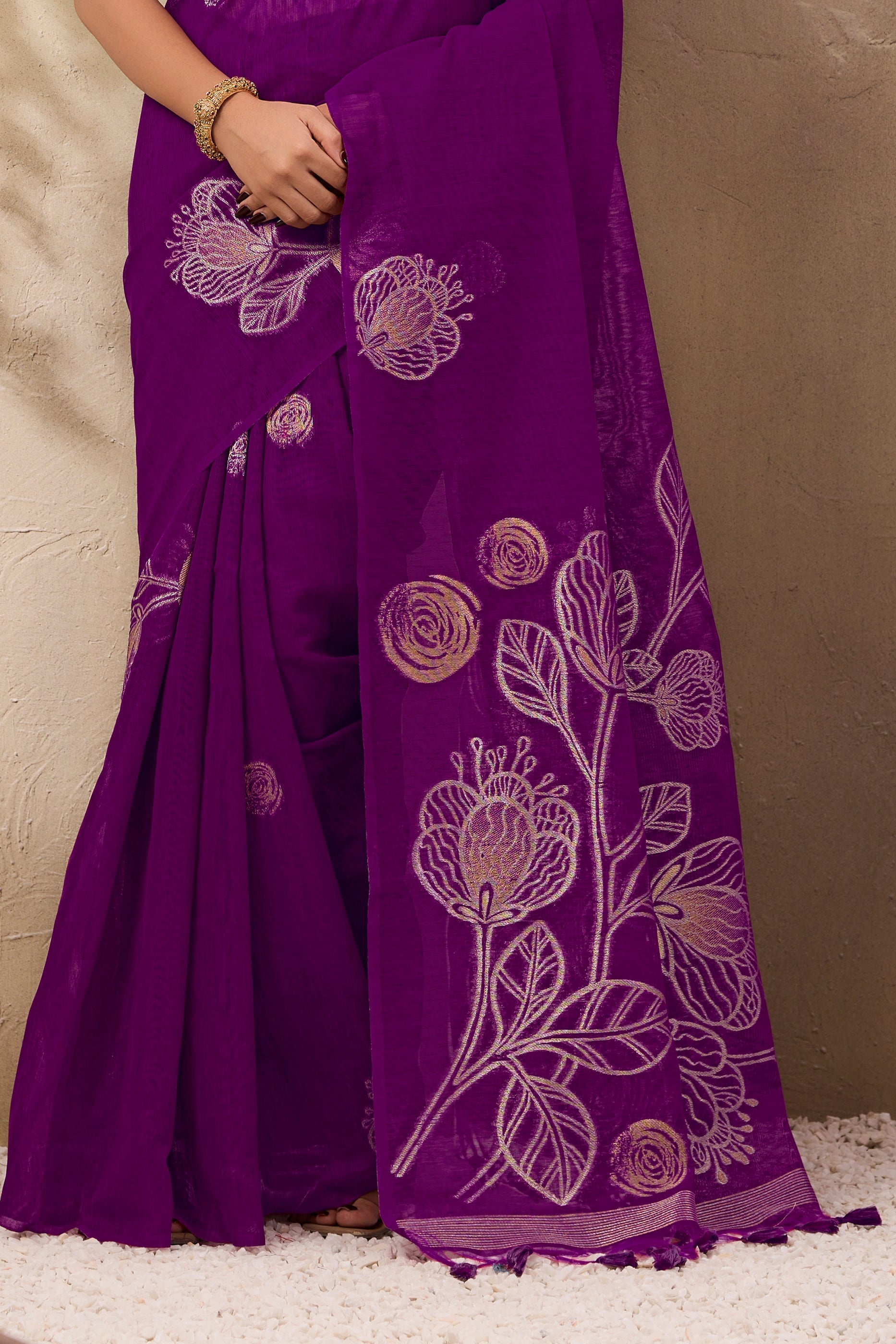 Purple Woven Silk Saree-SAR11221_5_SareeButa.com