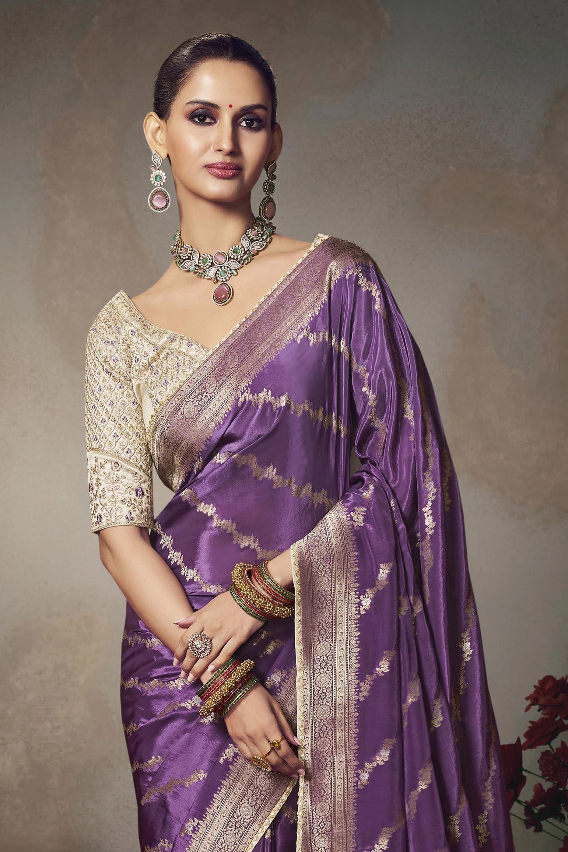 Purple Woven Silk Saree-SAR11599_4_SareeButa.com