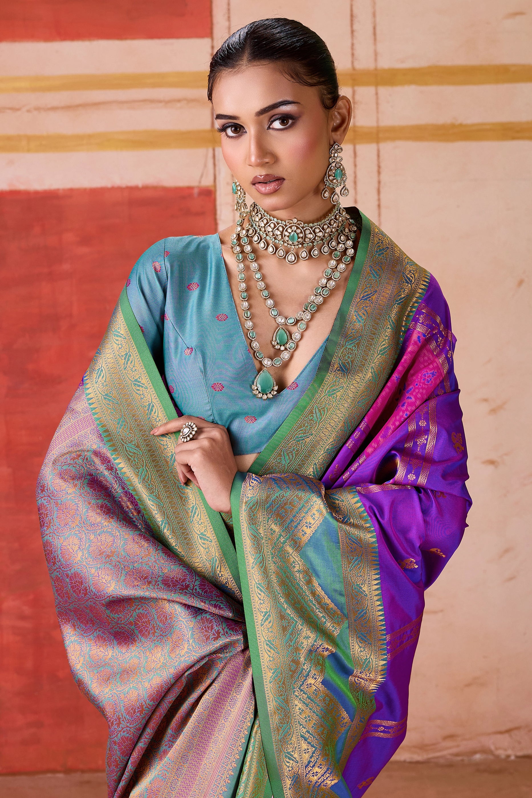 Purple Woven Silk Saree-SAR11960_2_SareeButa.com