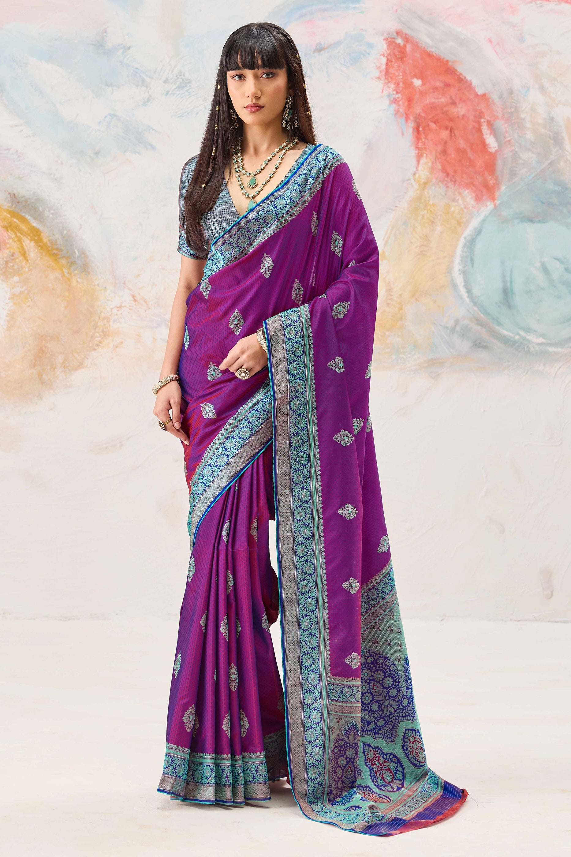 Purple Woven Silk Saree-SAR12318_1_SareeButa.com