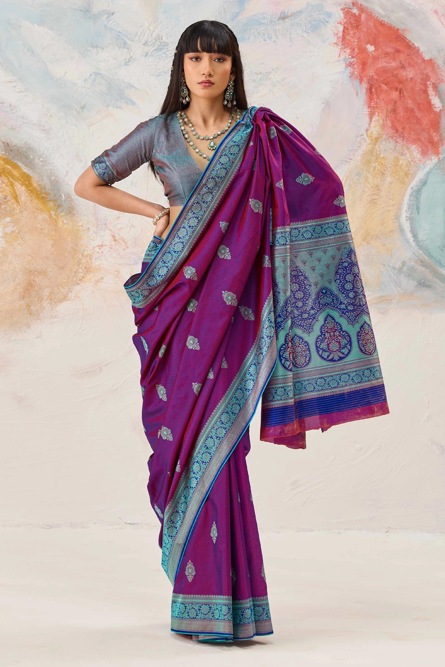 Purple Woven Silk Saree-SAR12318_3_SareeButa.com