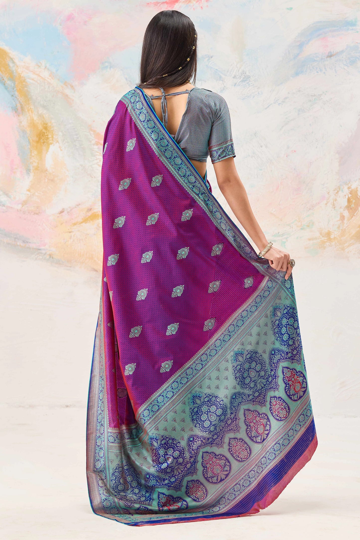 Purple Woven Silk Saree-SAR12318_4_SareeButa.com