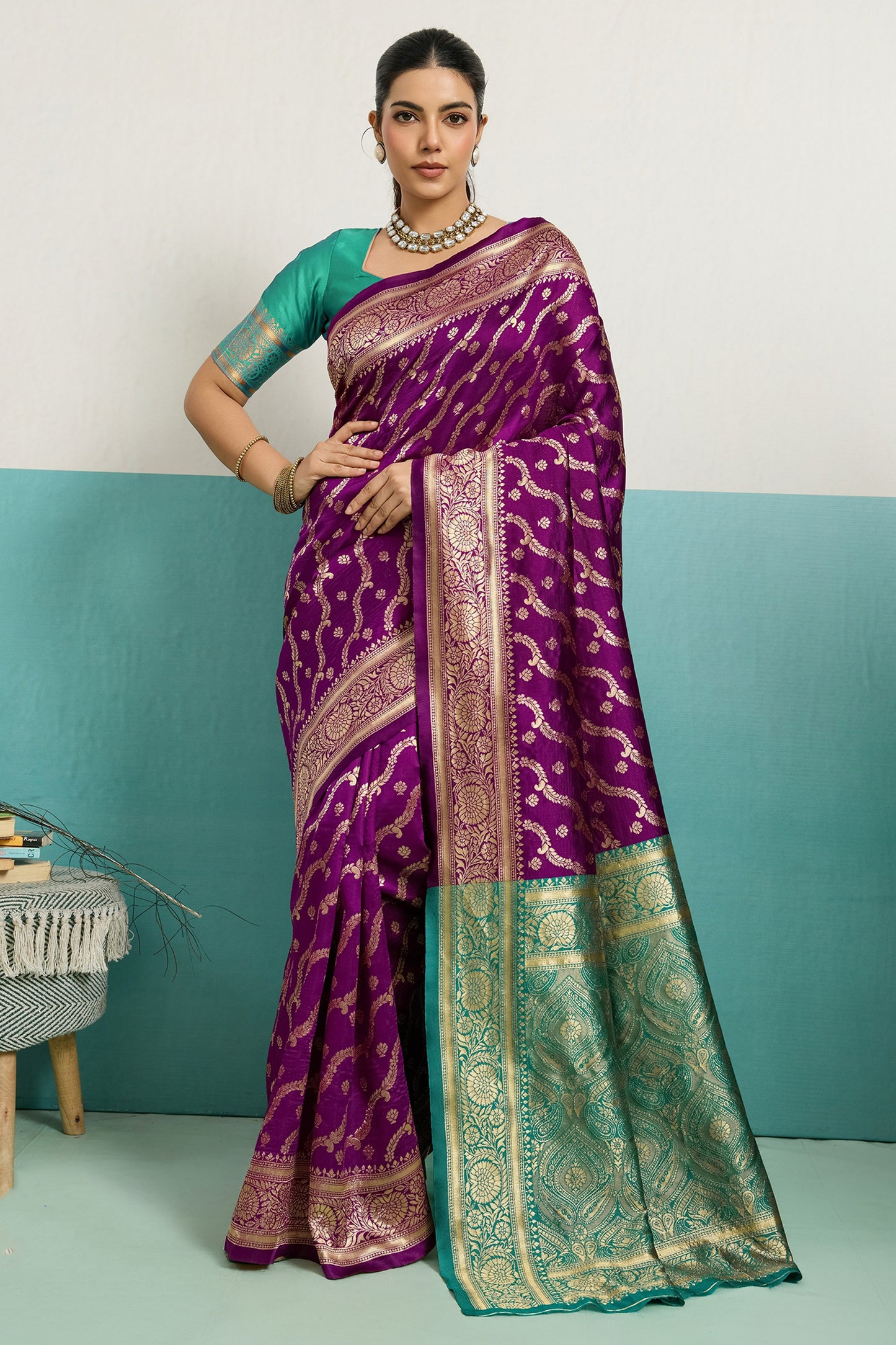 Purple Woven Silk Saree-SAR12513_1_SareeButa.com