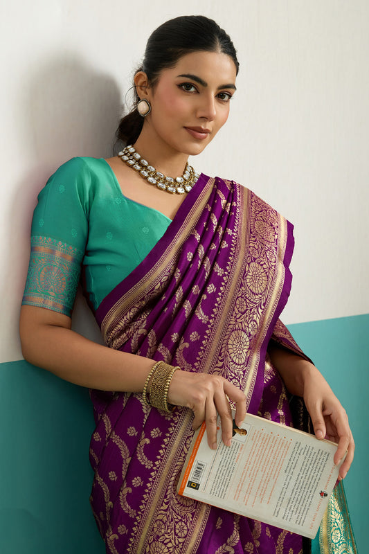 Purple Woven Silk Saree-SAR12513_2_SareeButa.com