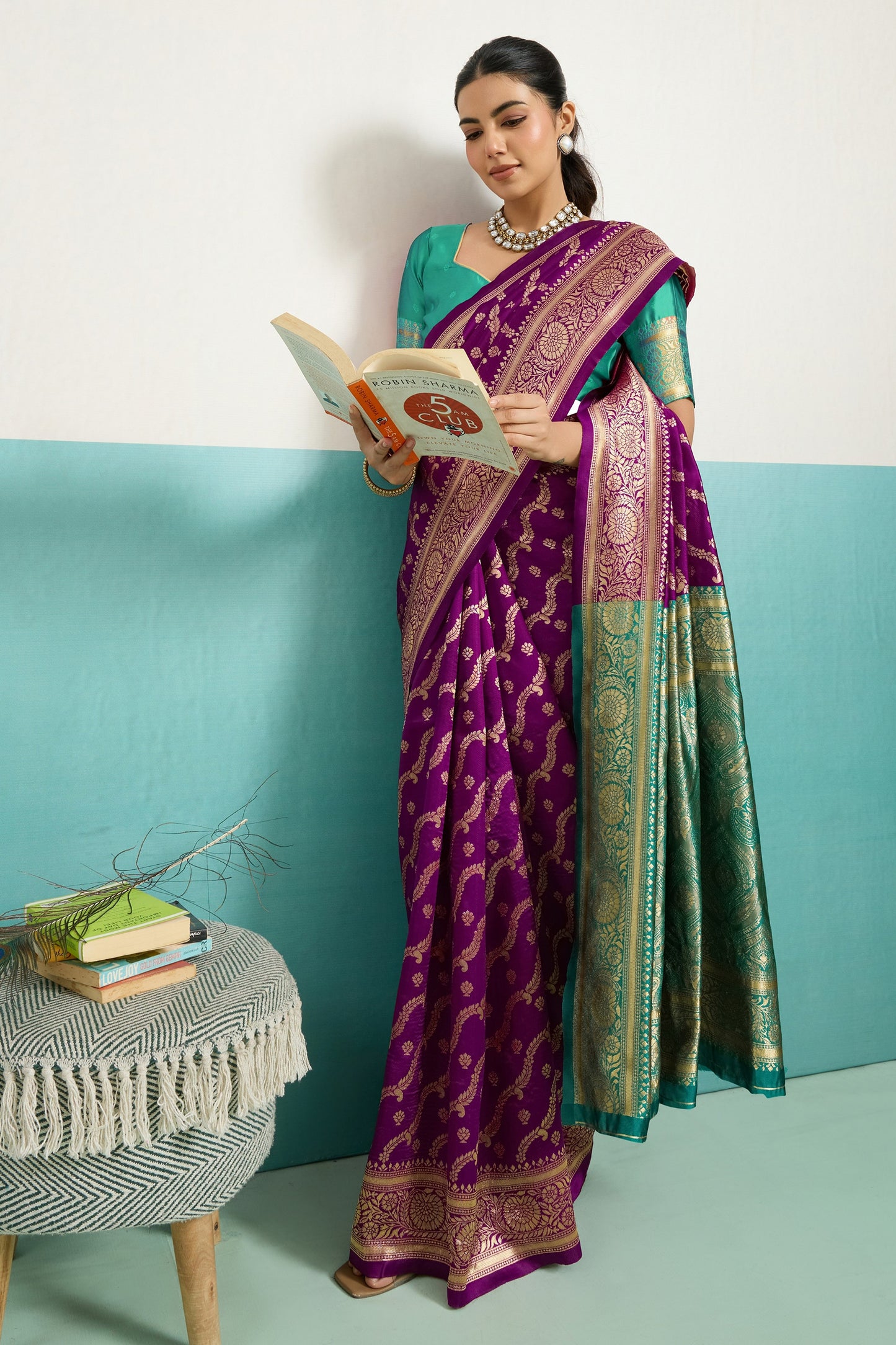 Purple Woven Silk Saree-SAR12513_3_SareeButa.com