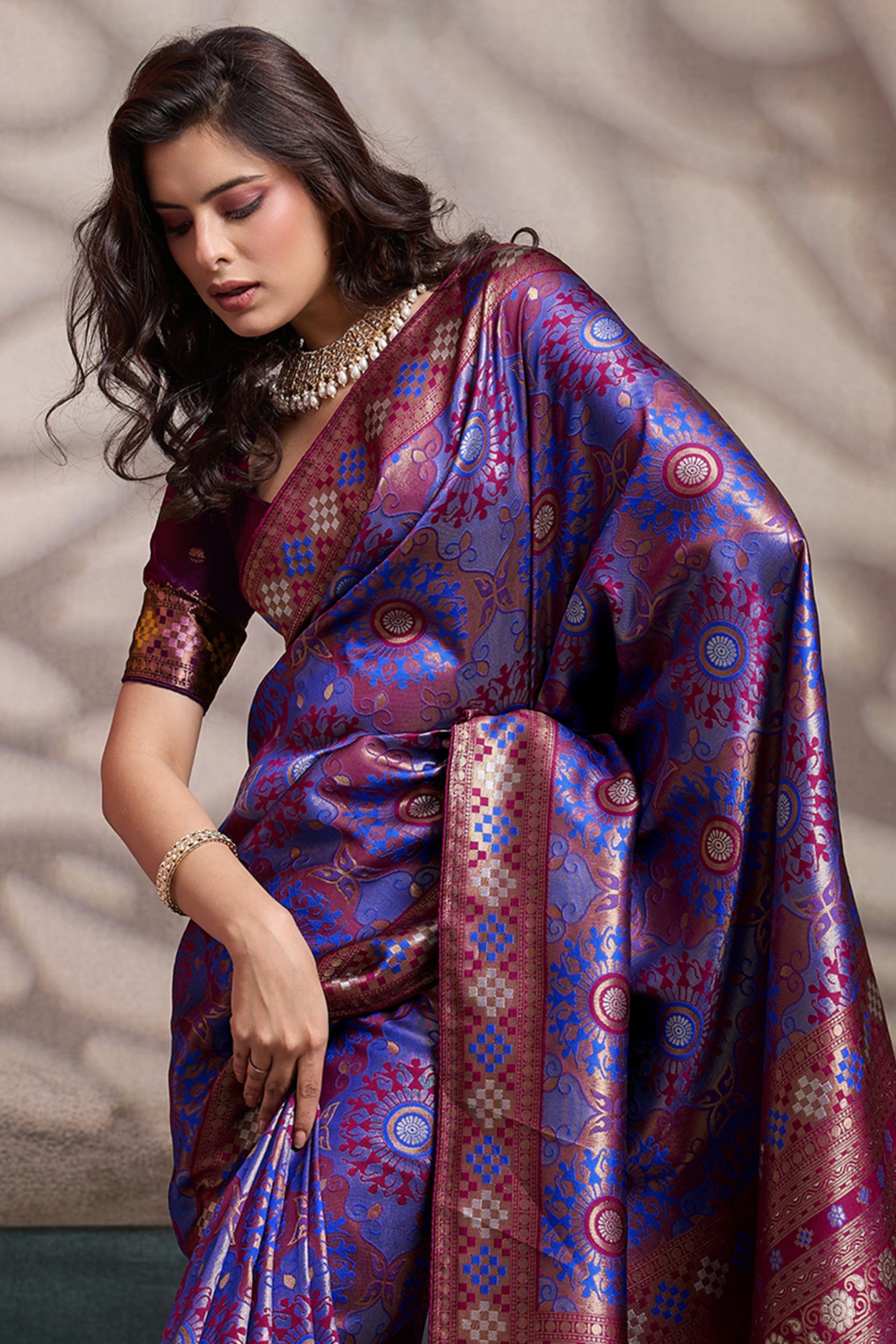 Purple Woven Silk Saree-SAR12552_4_SareeButa.com