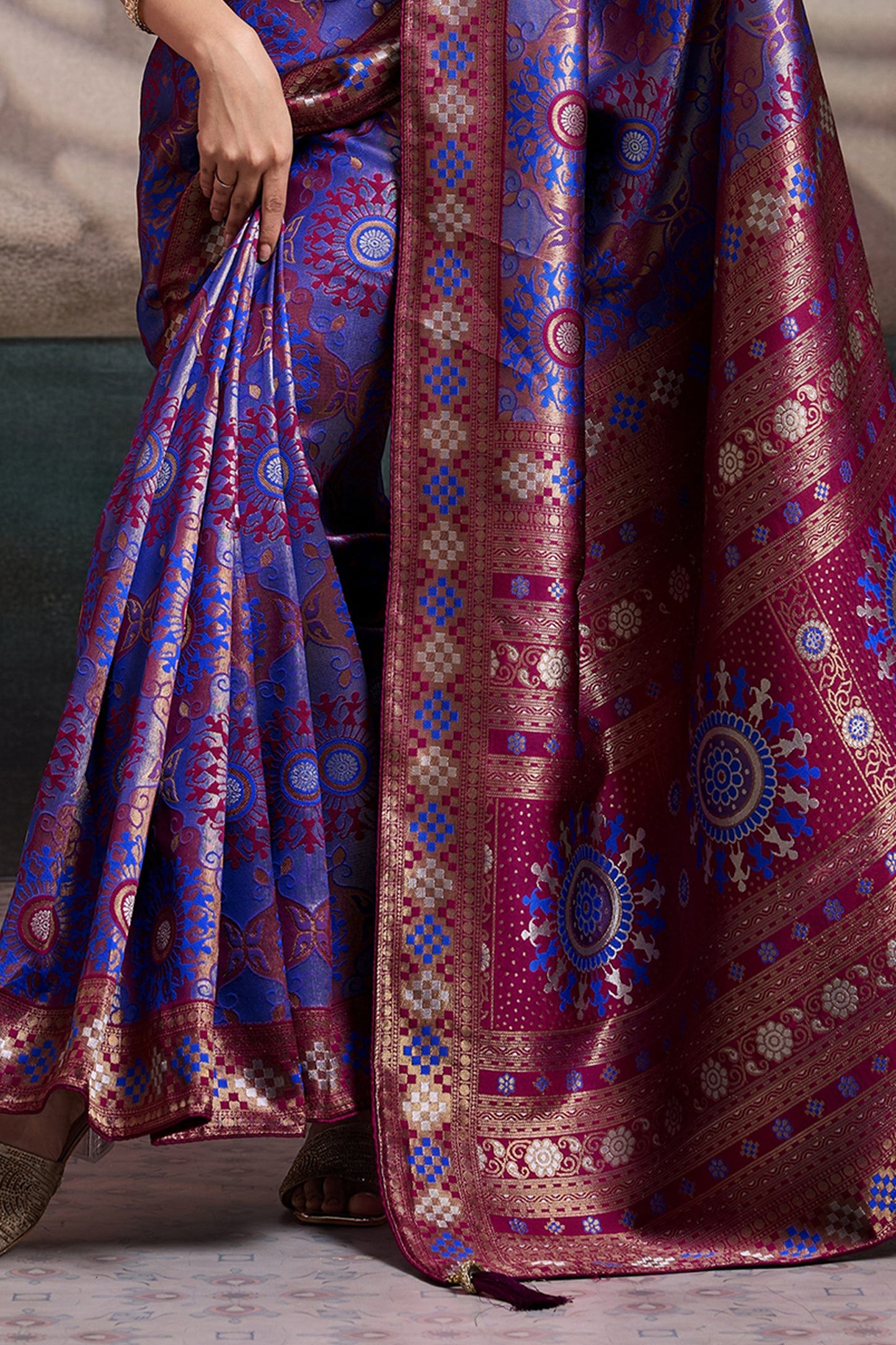 Purple Woven Silk Saree-SAR12552_5_SareeButa.com